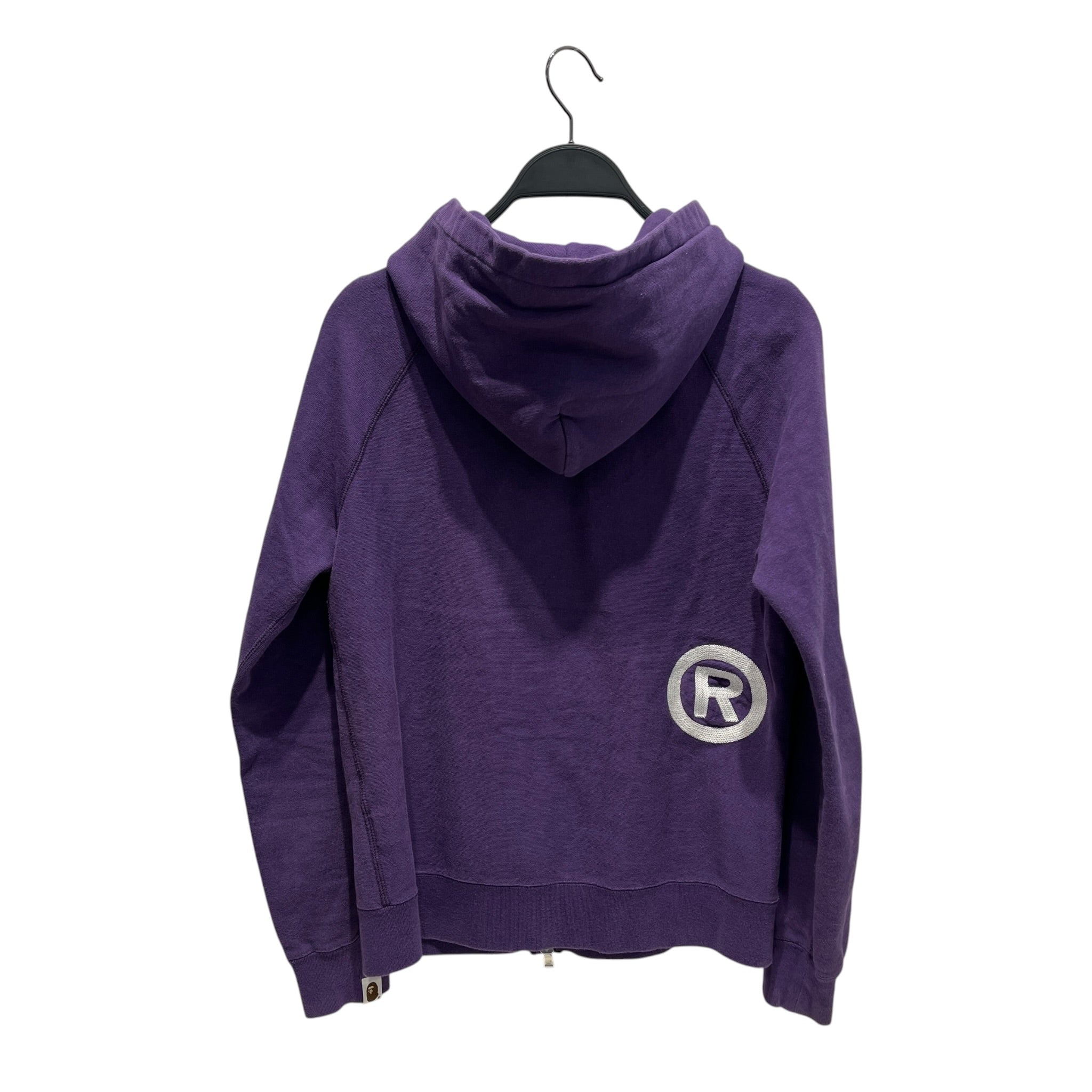 A BATHING APE/Zip Up Hoodie/S/Cotton/PPL/CLASSICS EMBROIDERED APE view 2