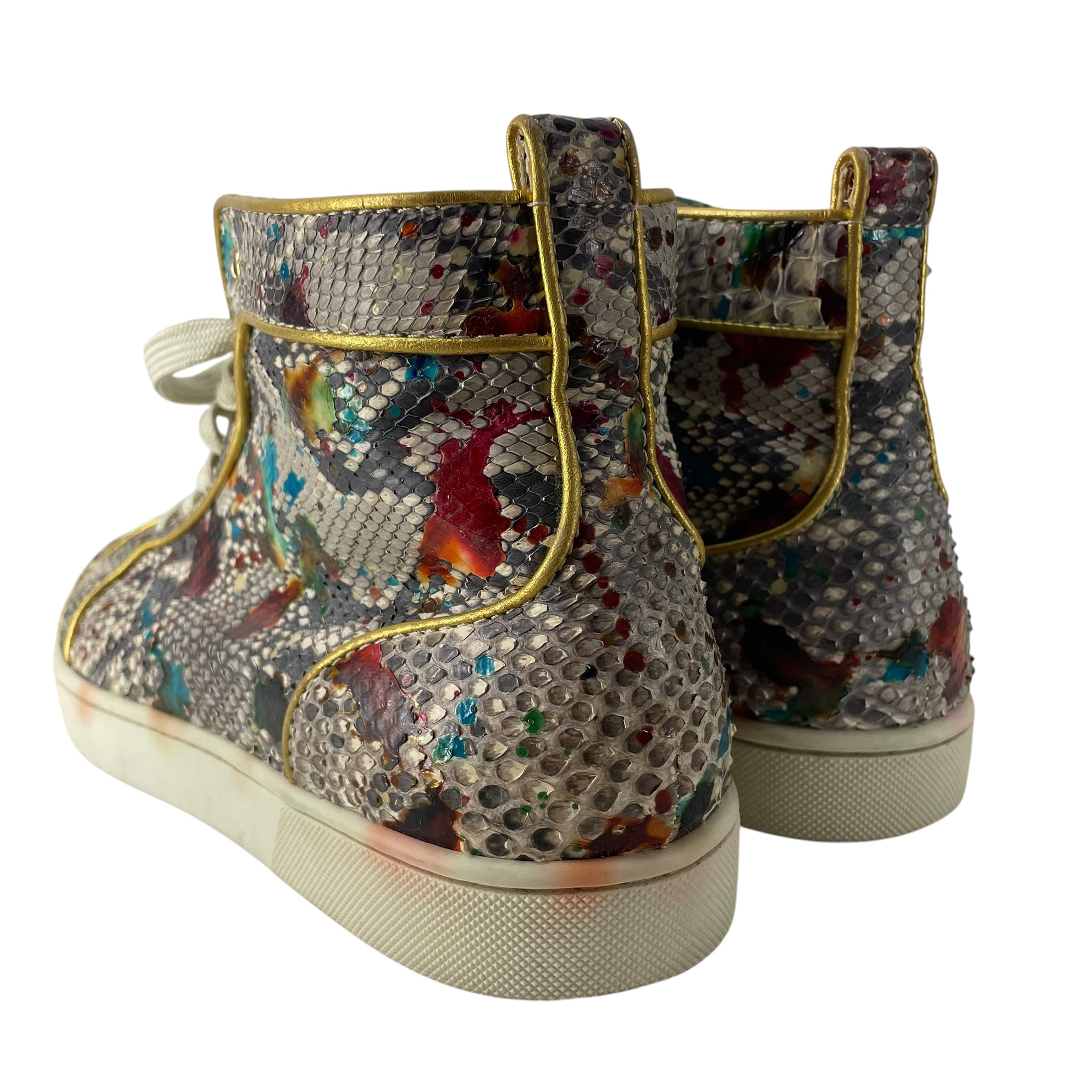 Christian Louboutin/Hi-Sneakers/EU 44/All Over Print/Leather/BEG/SNAKE SKIN + PAINT SPLATTER view 3
