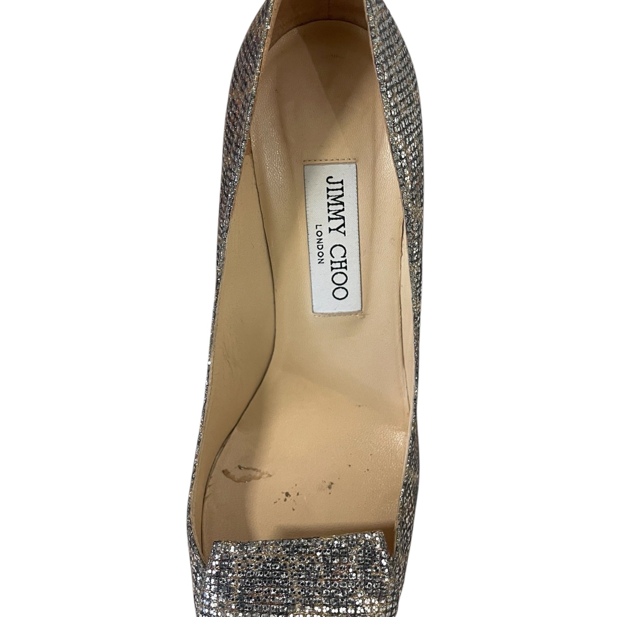 JIMMY CHOO/Heels/EU 38.5/Glitter/SLV/ view 3