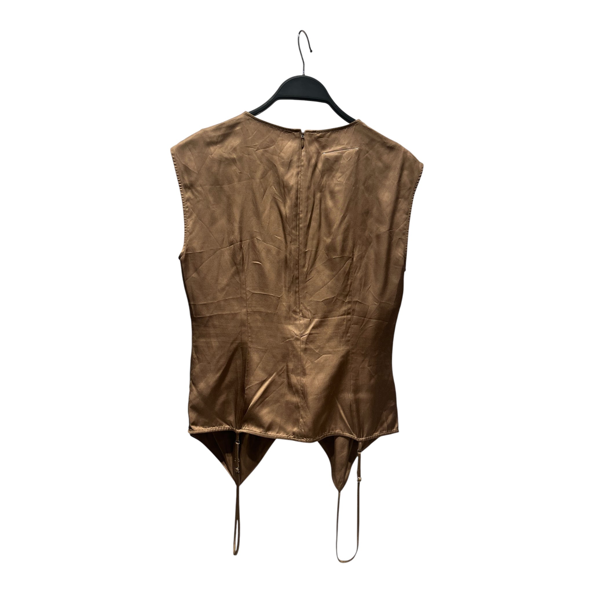 MM6/Cut & Sew/M/CML/taupe double tank view 2