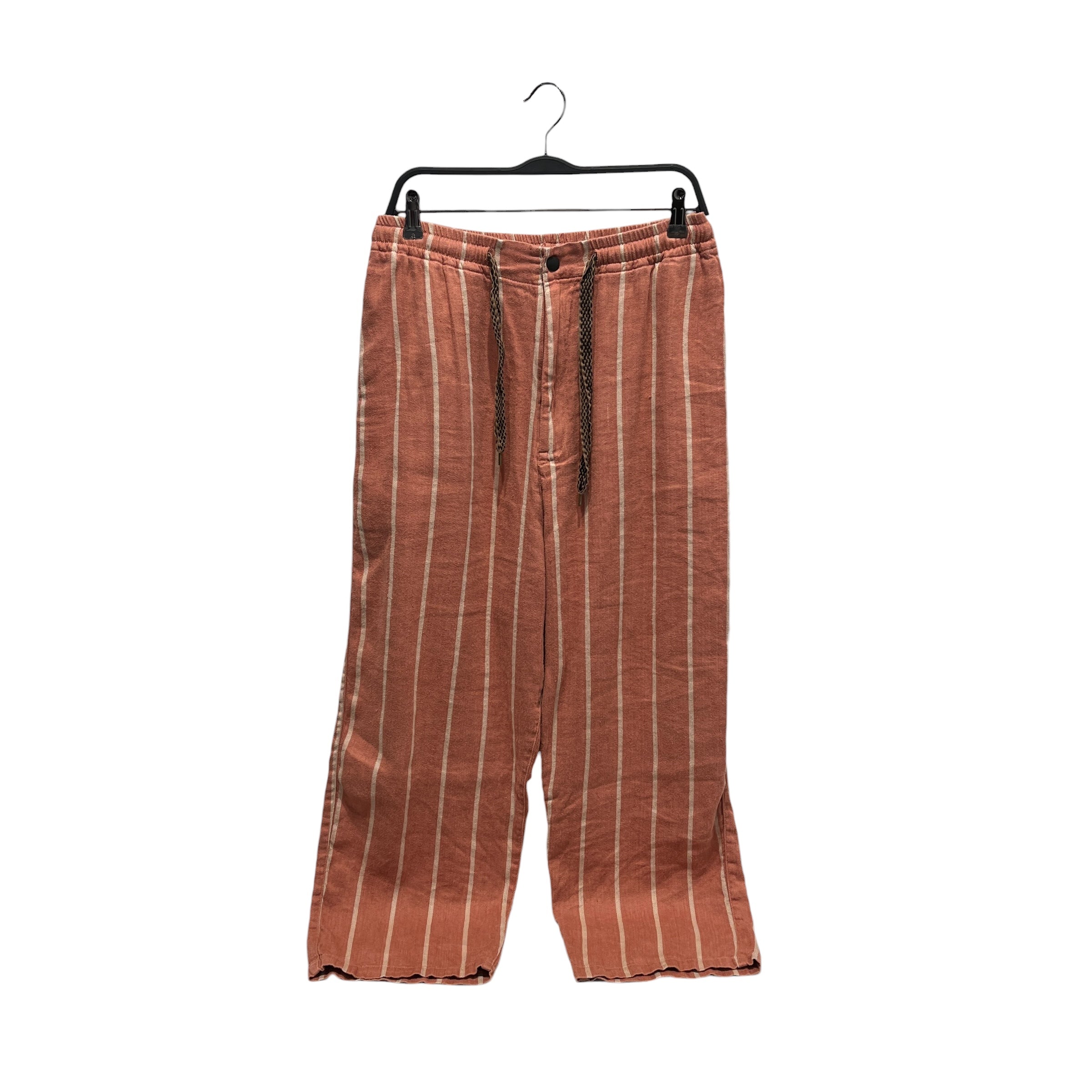 KAPITAL/Pants/4/Linen/ORN/Stripe/BROWN AND BLACK DRAWSTRING view 1