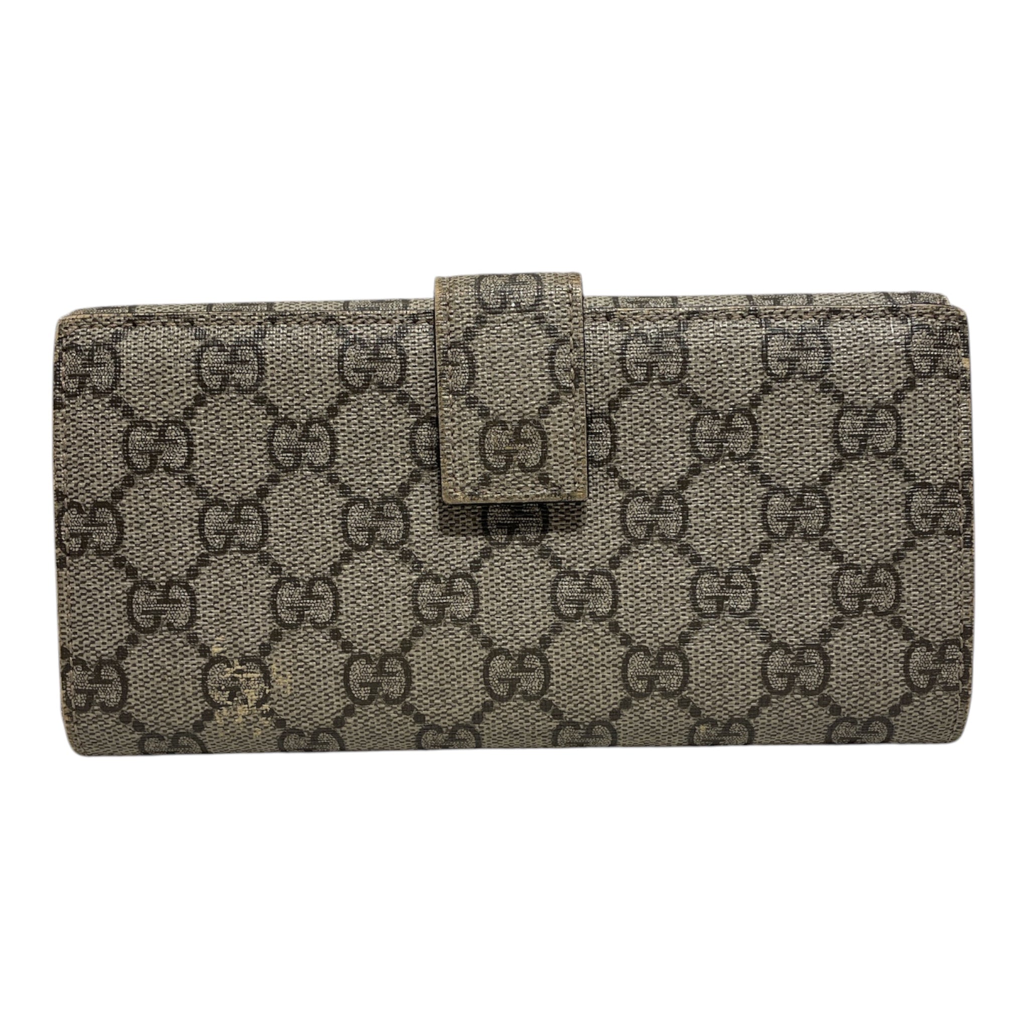 GUCCI/Trifold Wallet/Monogram/Leather/KHK/GG Supreme Gold Charm Wallet view 2