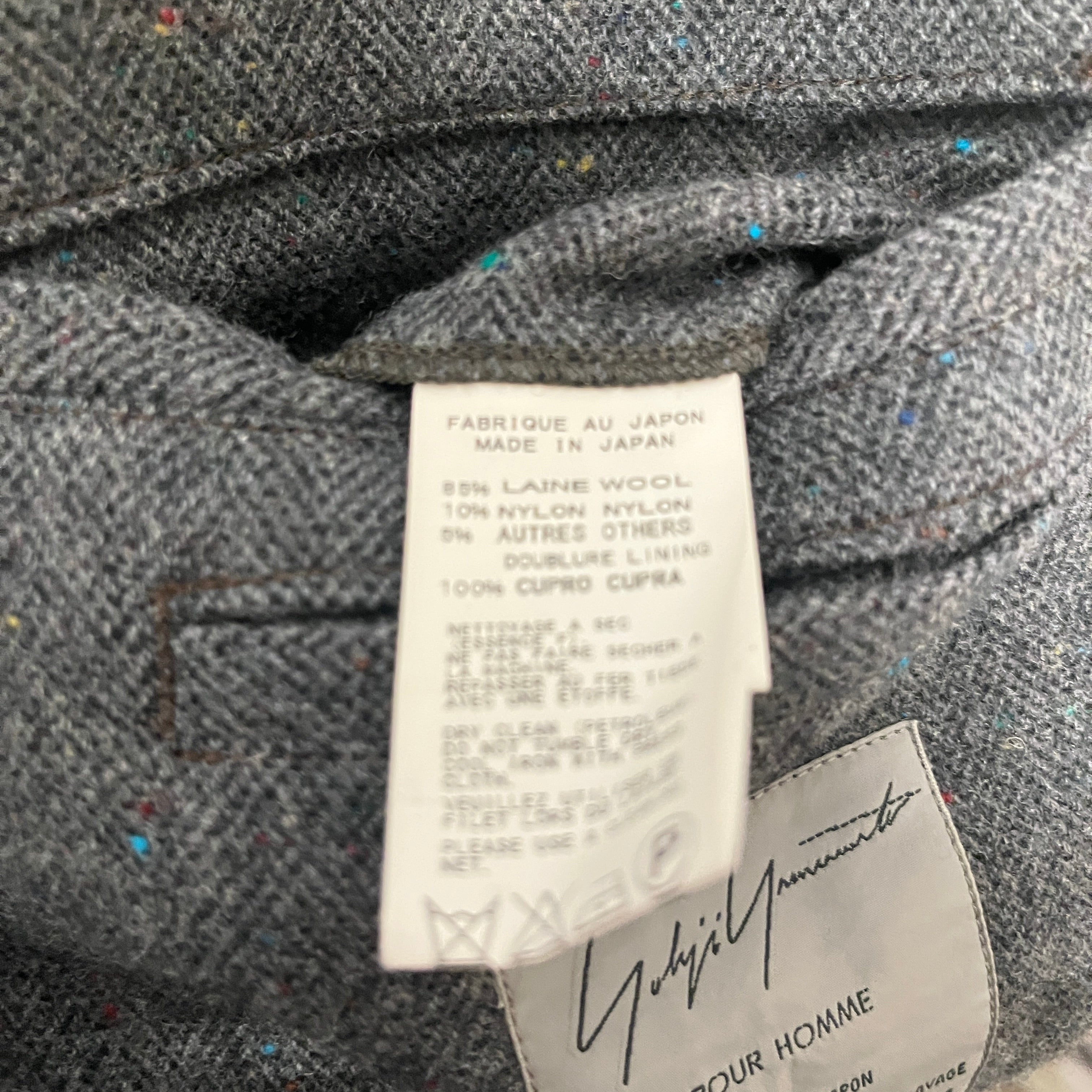 yohji yamamoto POUR HOMME/Jacket/1/Wool/GRY/RAINBOW SPECS HP-J41-102 view 4