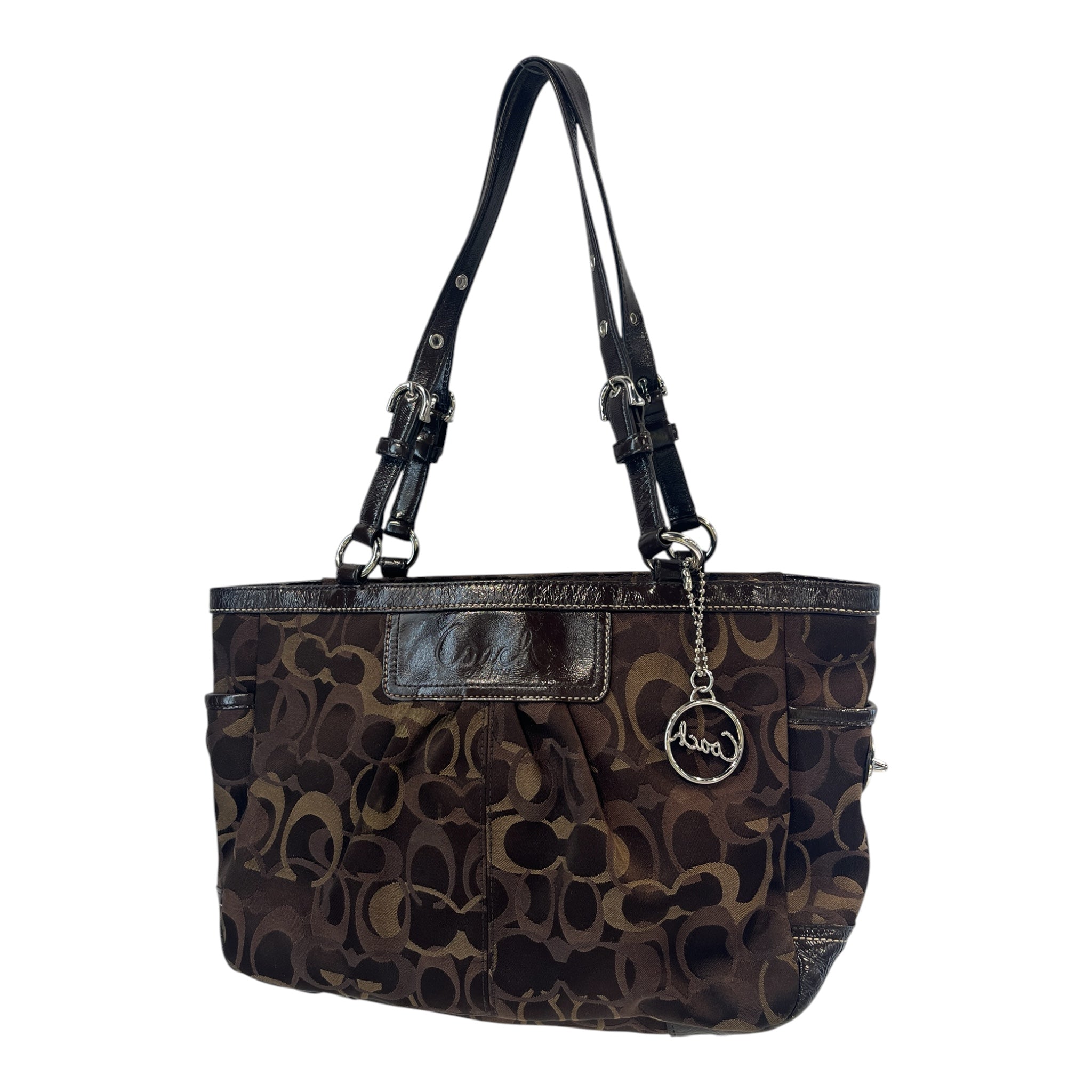 COACH/Tote Bag/Monogram/BRW/GALLERY TOTE TURNLOCK view 2