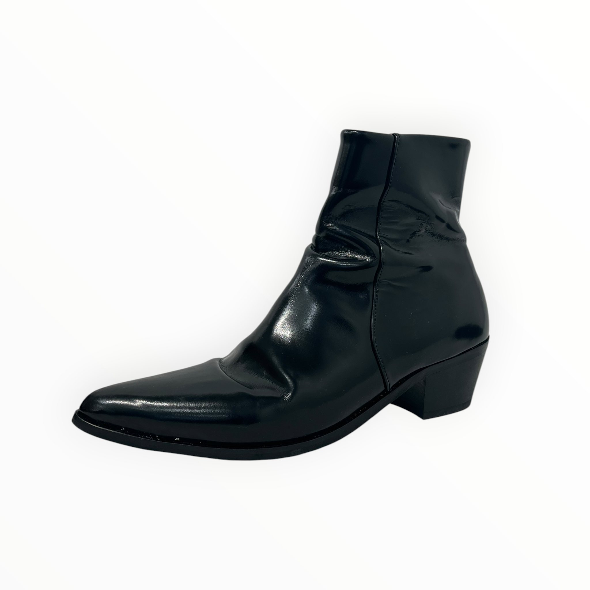 ERNEST W.BAKER/Boots/EU 44/Leather/BLK/PATENT LEATHER ZIP BOOT view 3