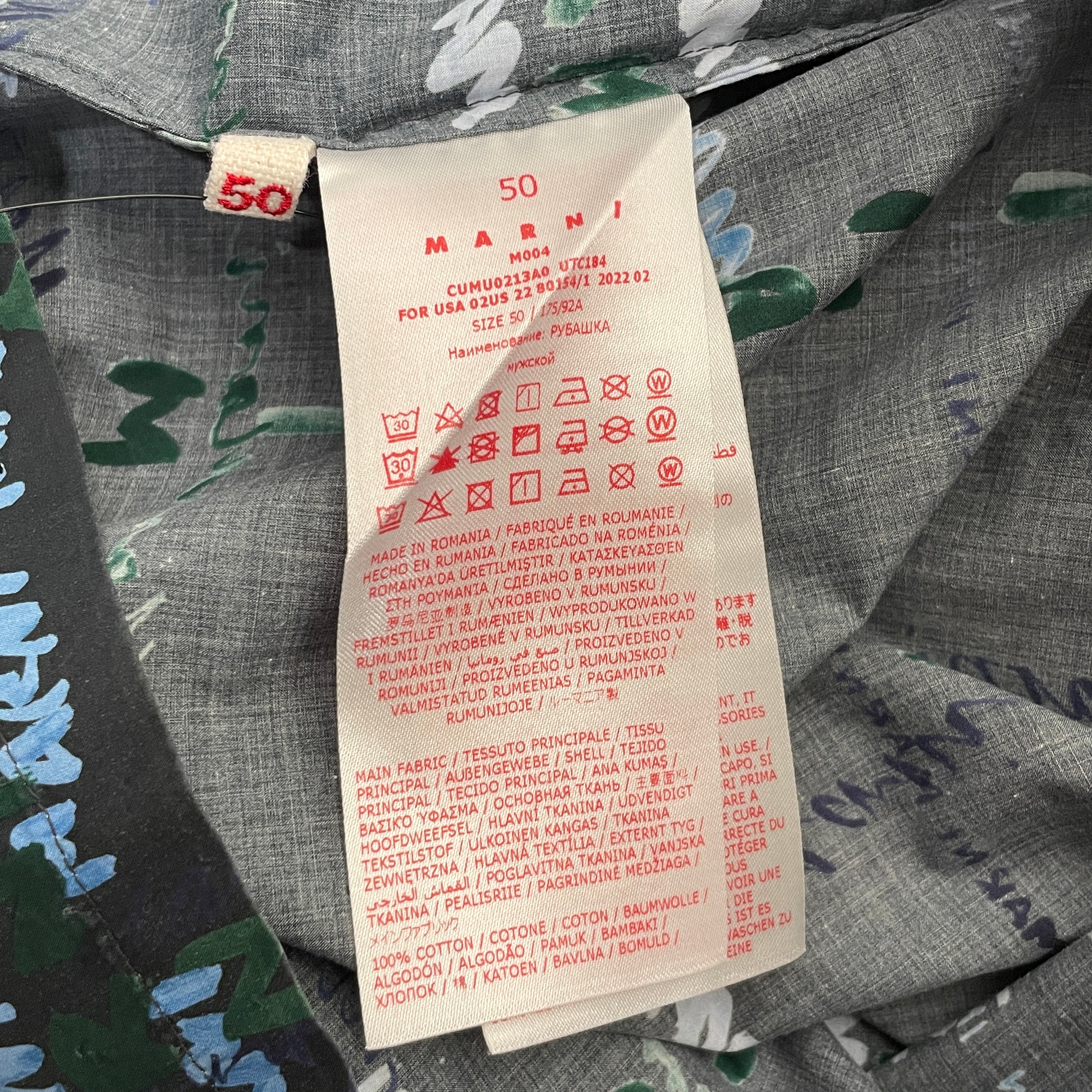MARNI/SS Shirt/50/Cotton/NVY/All Over Print/ view 4