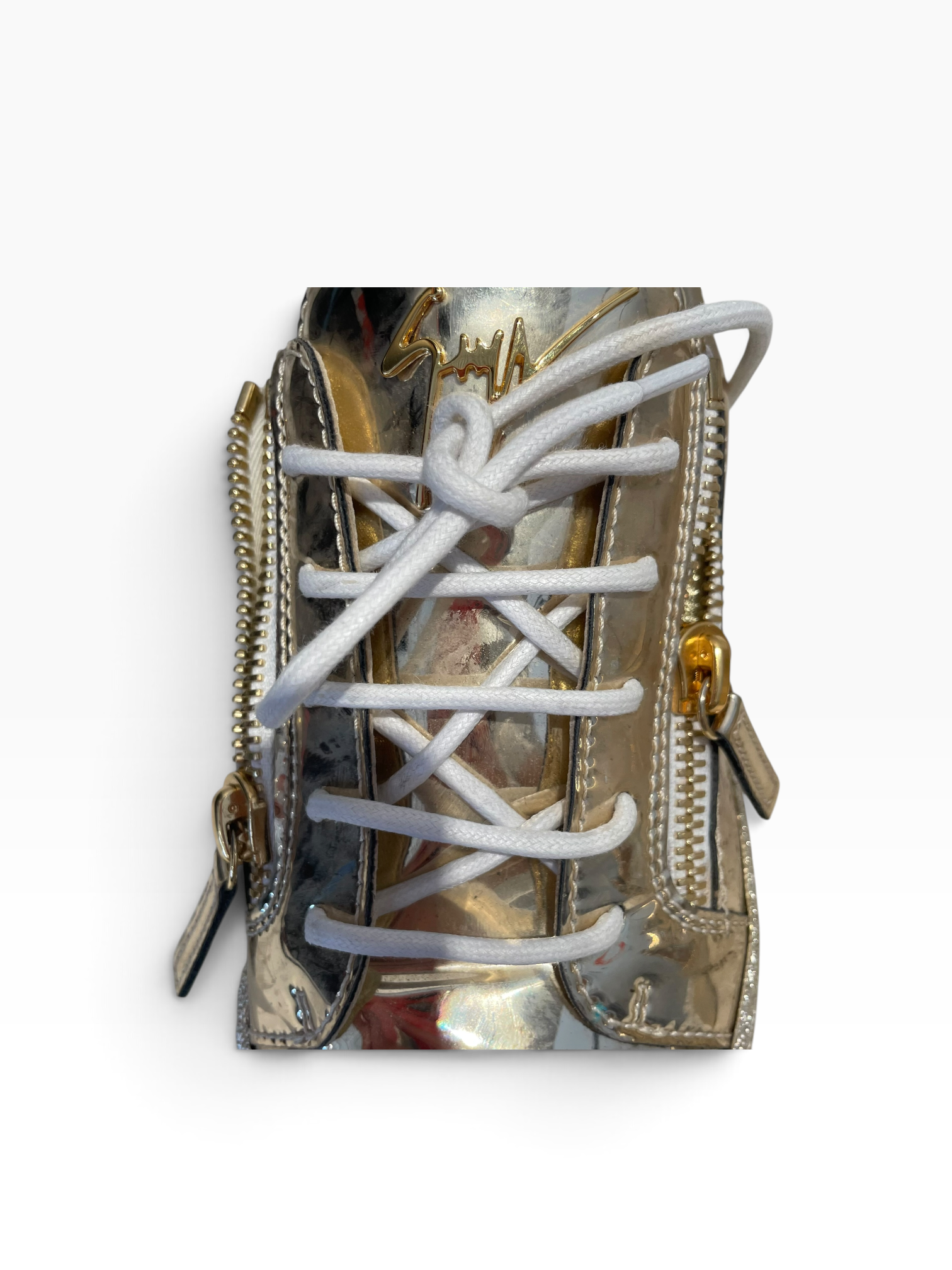 Giuseppe Zanotti/Low-Sneakers/EU 40/Faux Leather/GLD/Argento Side Zip Sneaker view 10
