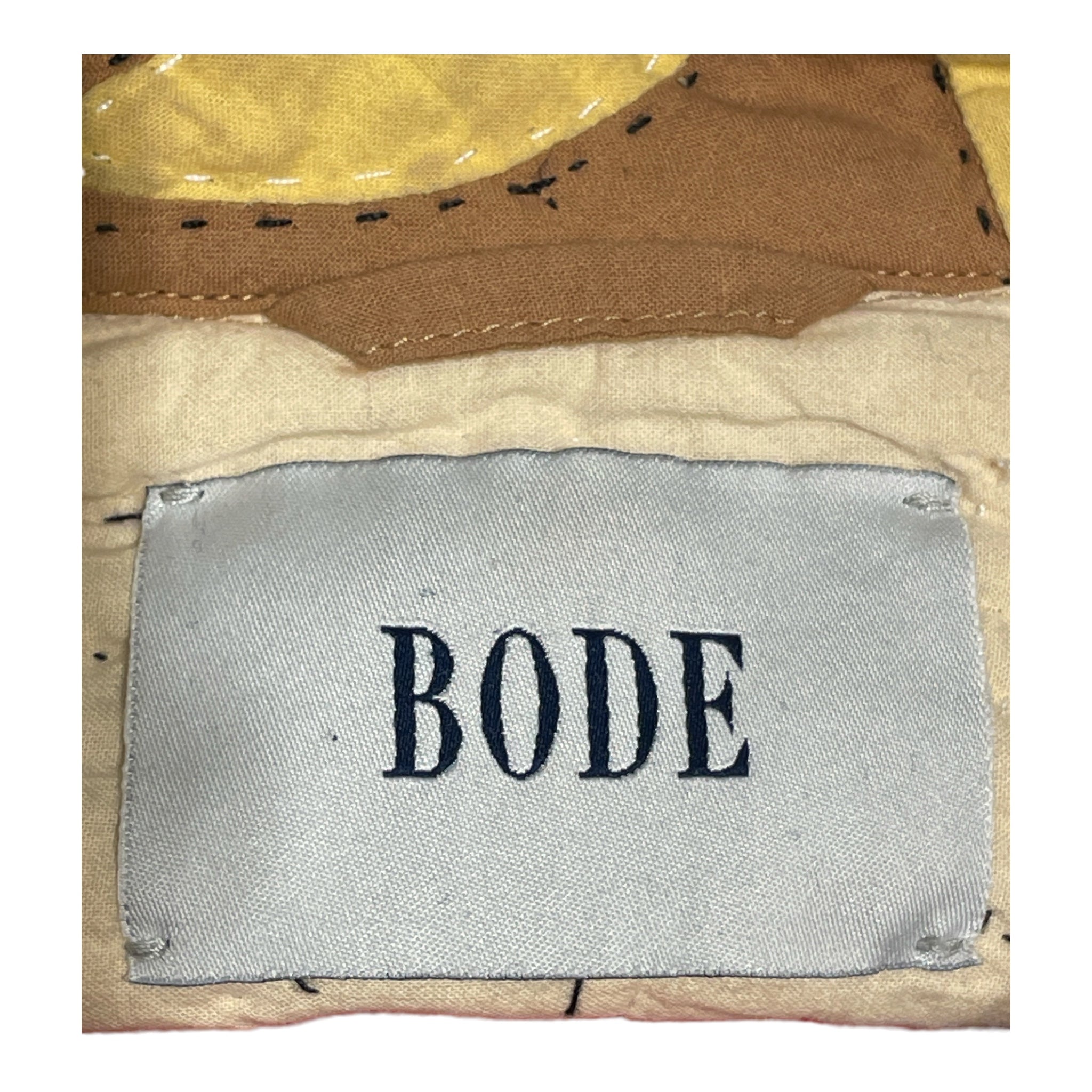 BODE/Quilted Jkt/L/Cotton/YEL/patchwork quilt/blk buttons view 3