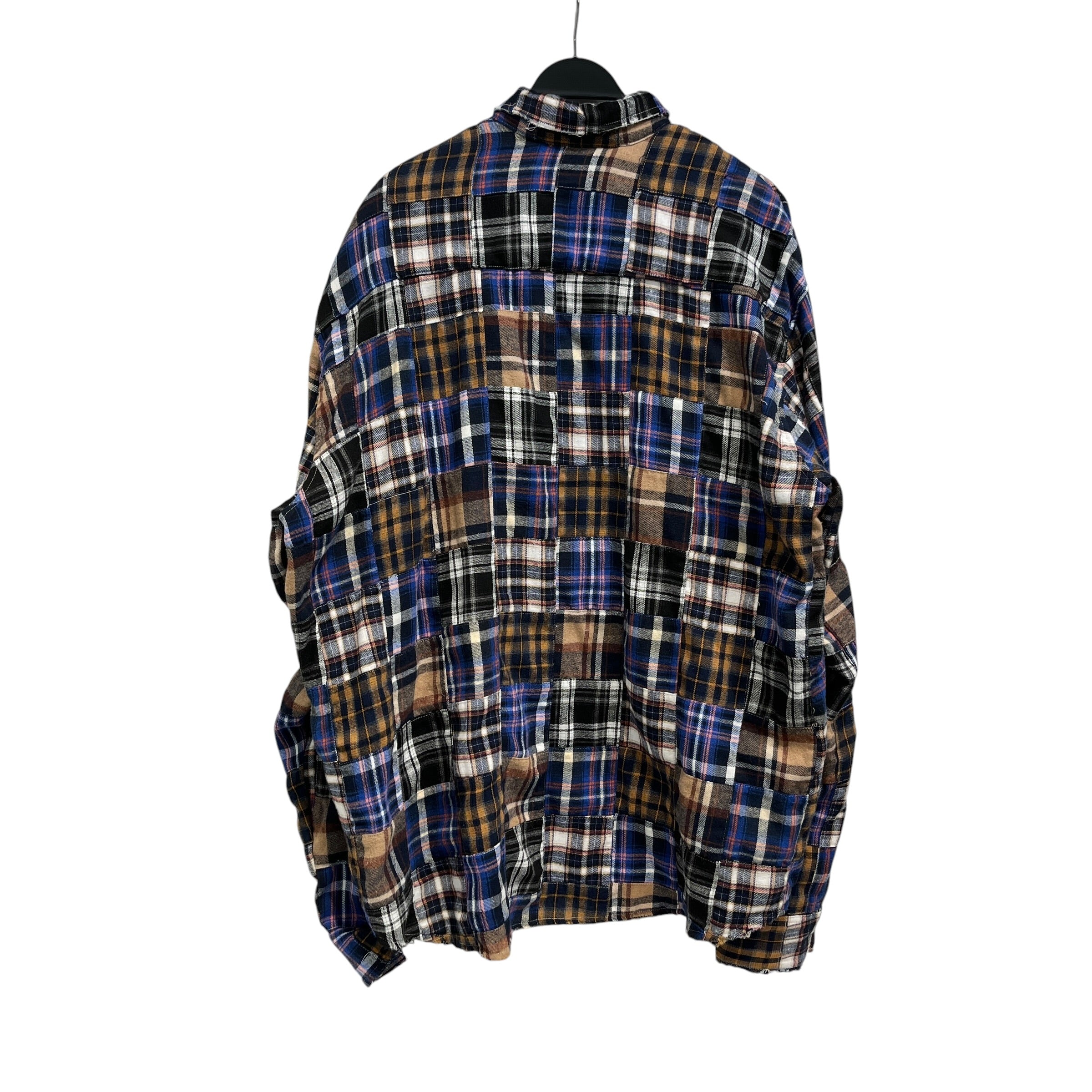 WHO DECIDES WAR/Flannel Shirt/XL/Cotton/NVY/Plaid/Pockets on Sleeves view 2