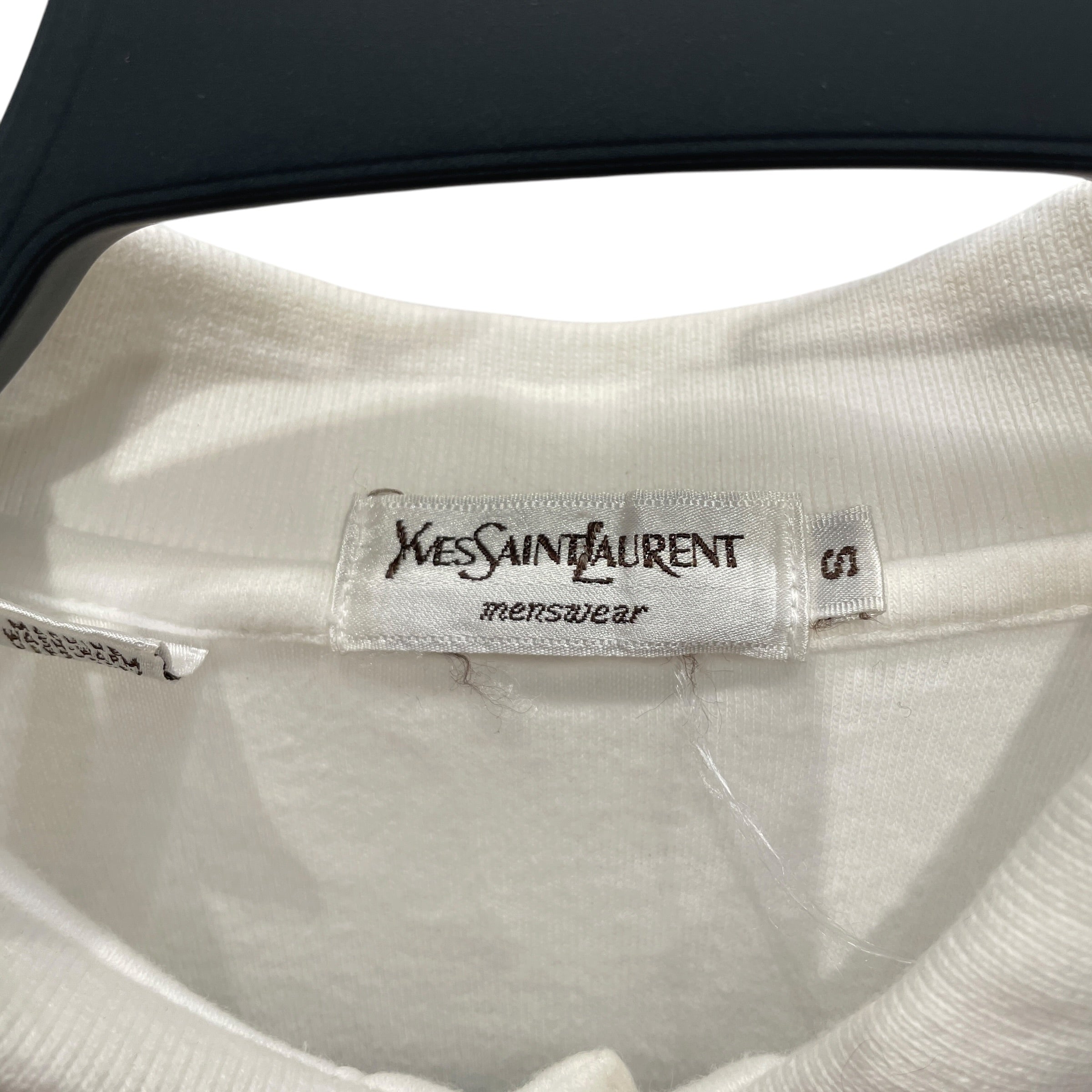 YVES SAINT LAURENT/Polo Shirt/S/Cotton/WHT/BLU LOGO POLO view 3