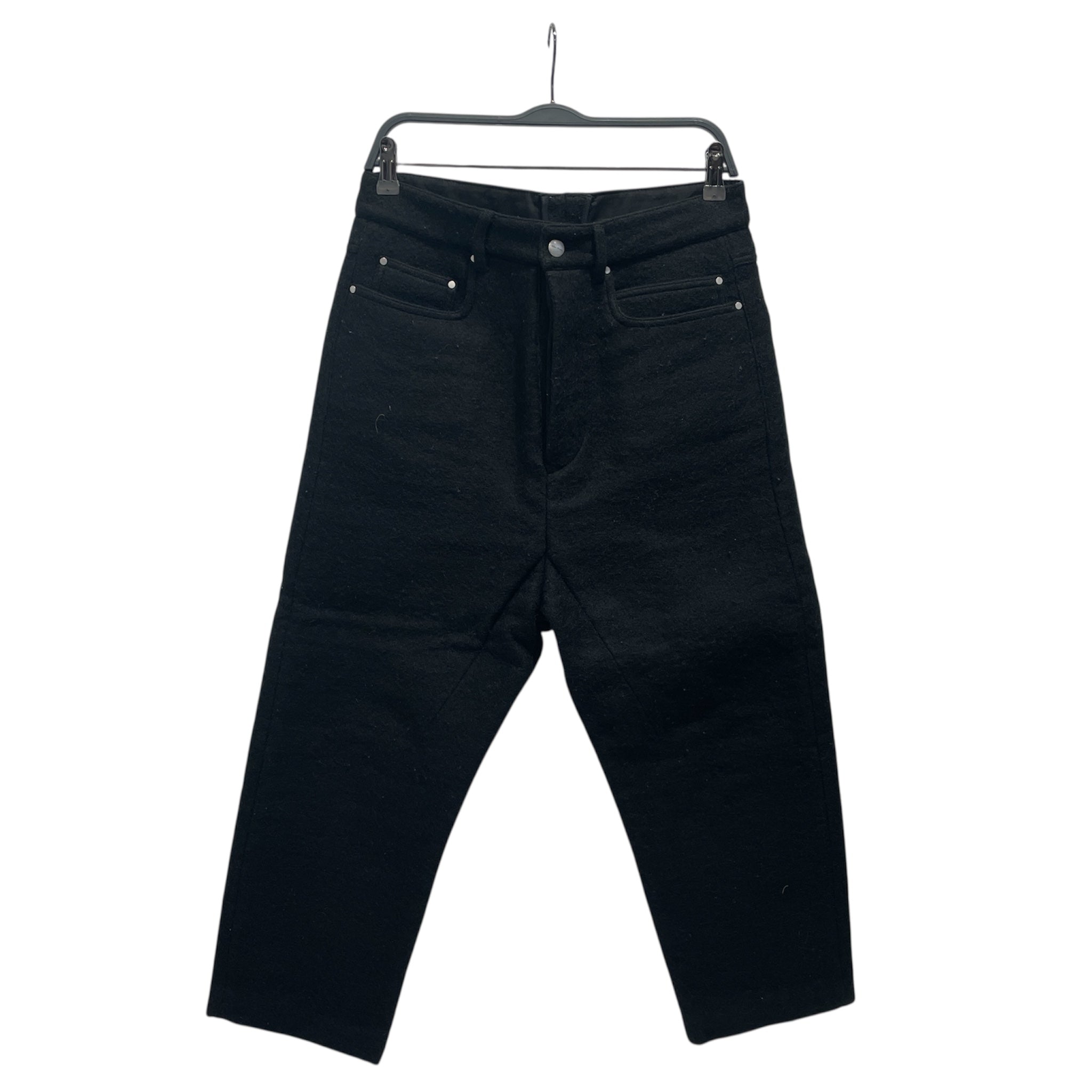 Rick Owens/Cropped Pants/30/Wool/BLK/FW18 Sisyphus Collapse Cut view 1