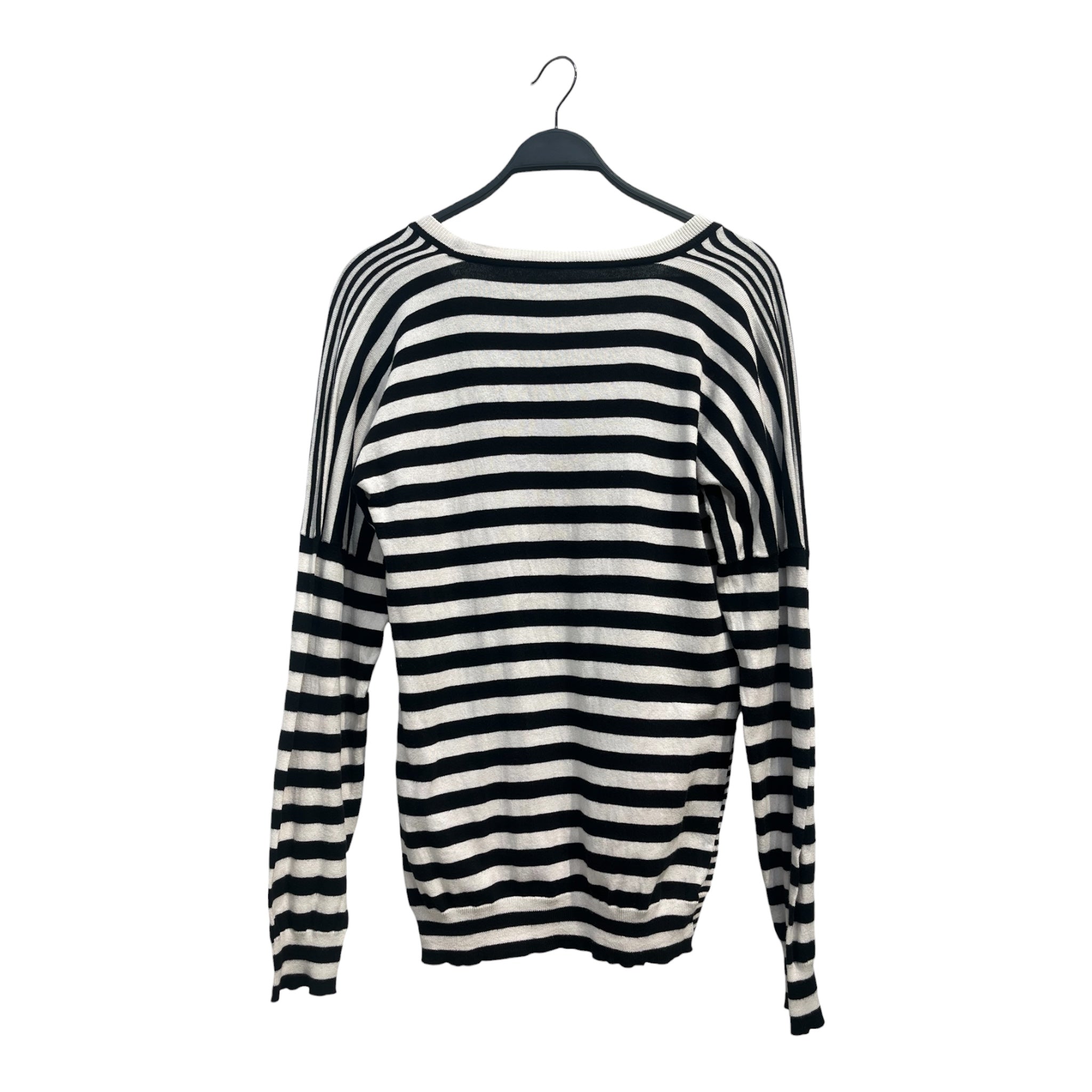 DOLCE&GABBANA/Cardigan/L/Stripe/Cotton/WHT/black and white stripes view 2