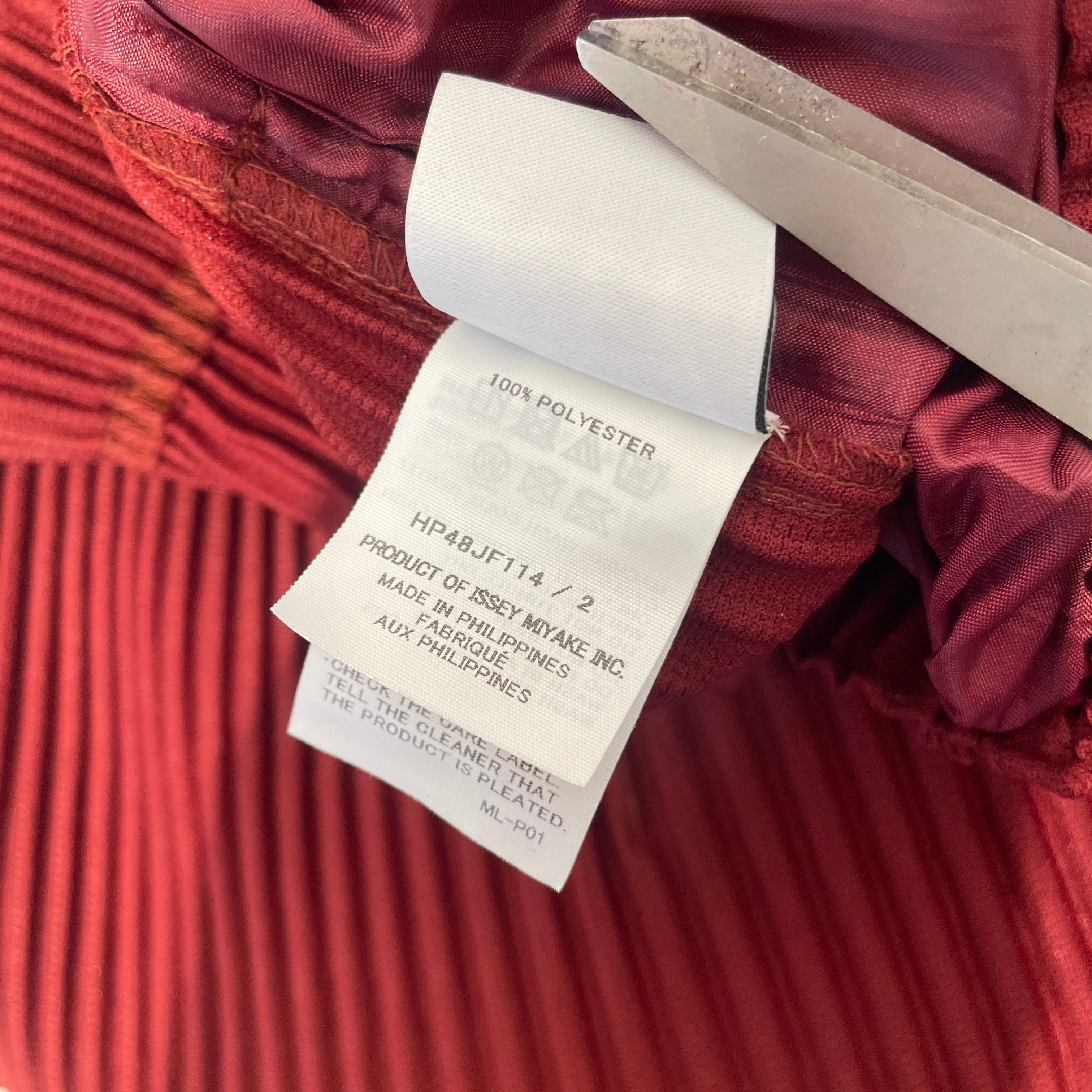 HOMME PLISSE ISSEY MIYAKE/Pants/2/Polyester/RED/nwt wide leg pleats view 5