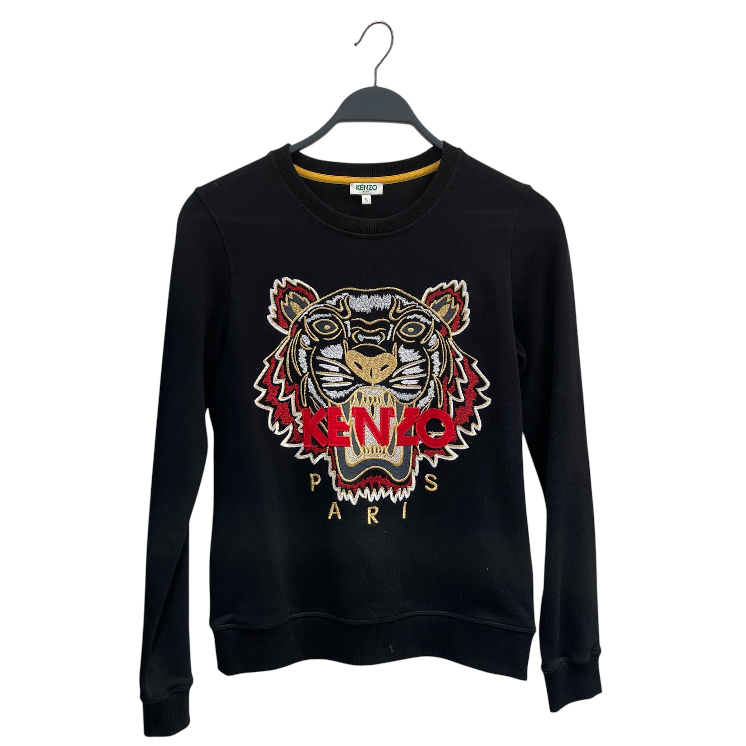 KENZO/Heavy Sweater/S/Cotton/BLK/TIGER EMBROIDERY/ SMALL view 1