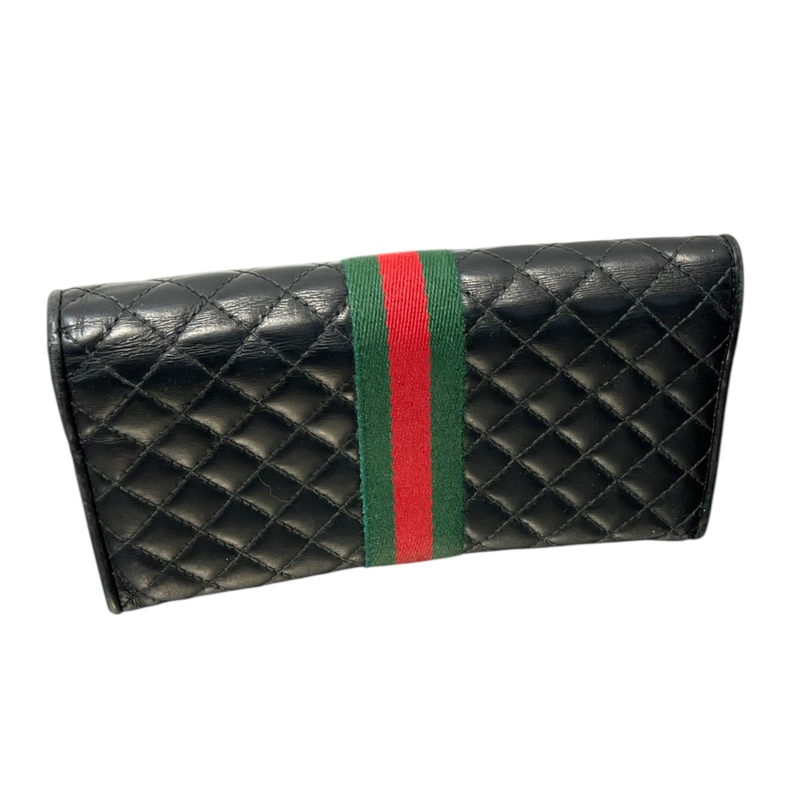 GUCCI/Trifold Wallet/Leather/BLK/QUILTED FLORAL INTERIOR view 2