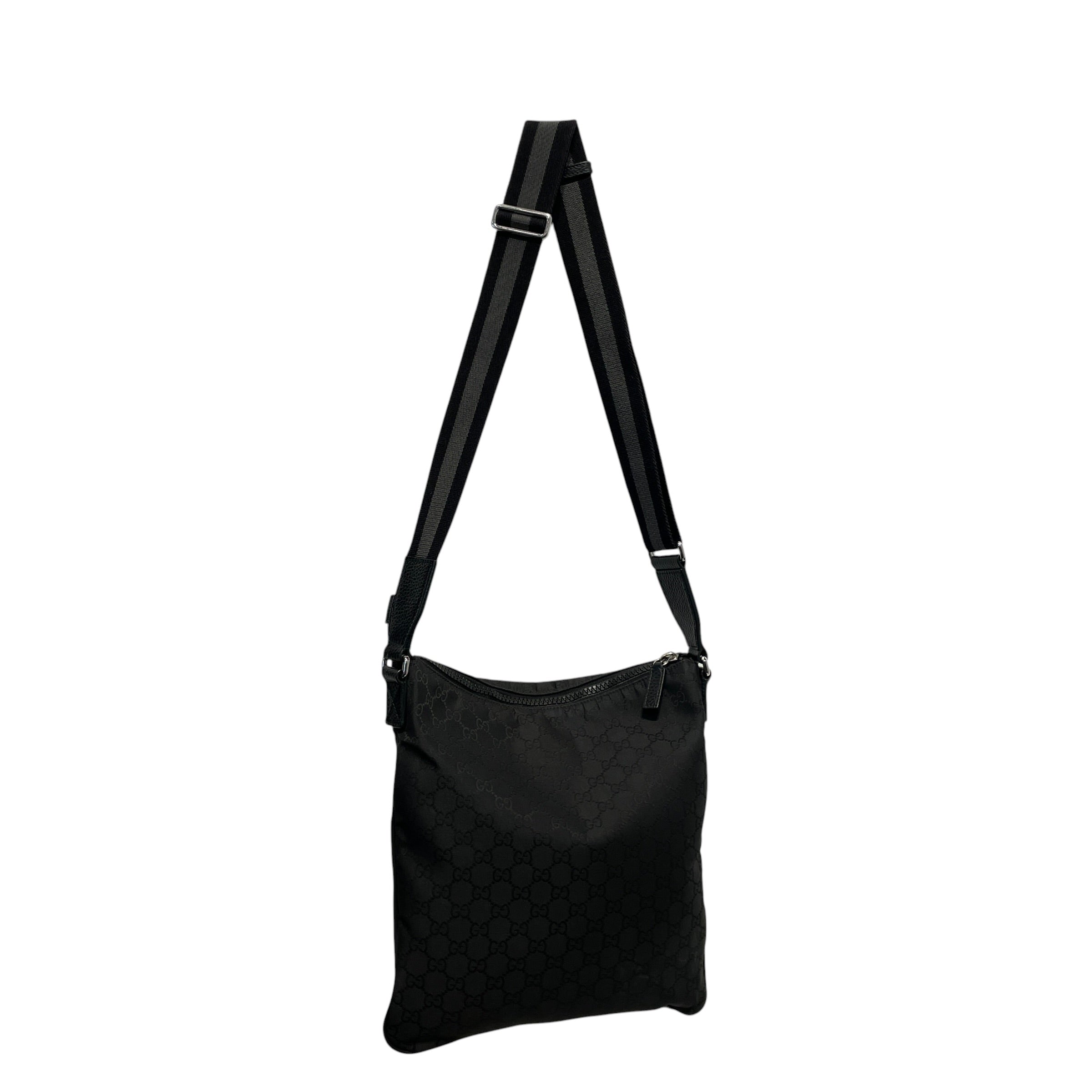 GUCCI/Hand Bag/Monogram/Cotton/BLK/SATCHEL view 2
