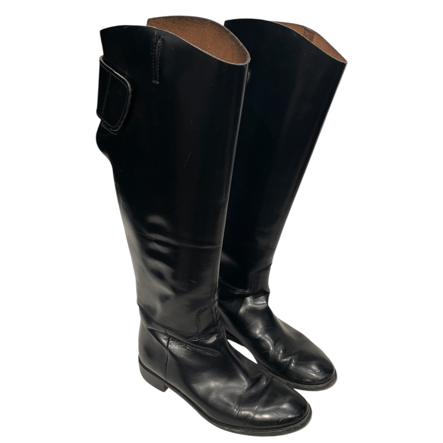 Acne Studios/Pull-On Boots/US 7/Leather/BLK/VELCRO BACK STRAP view 1