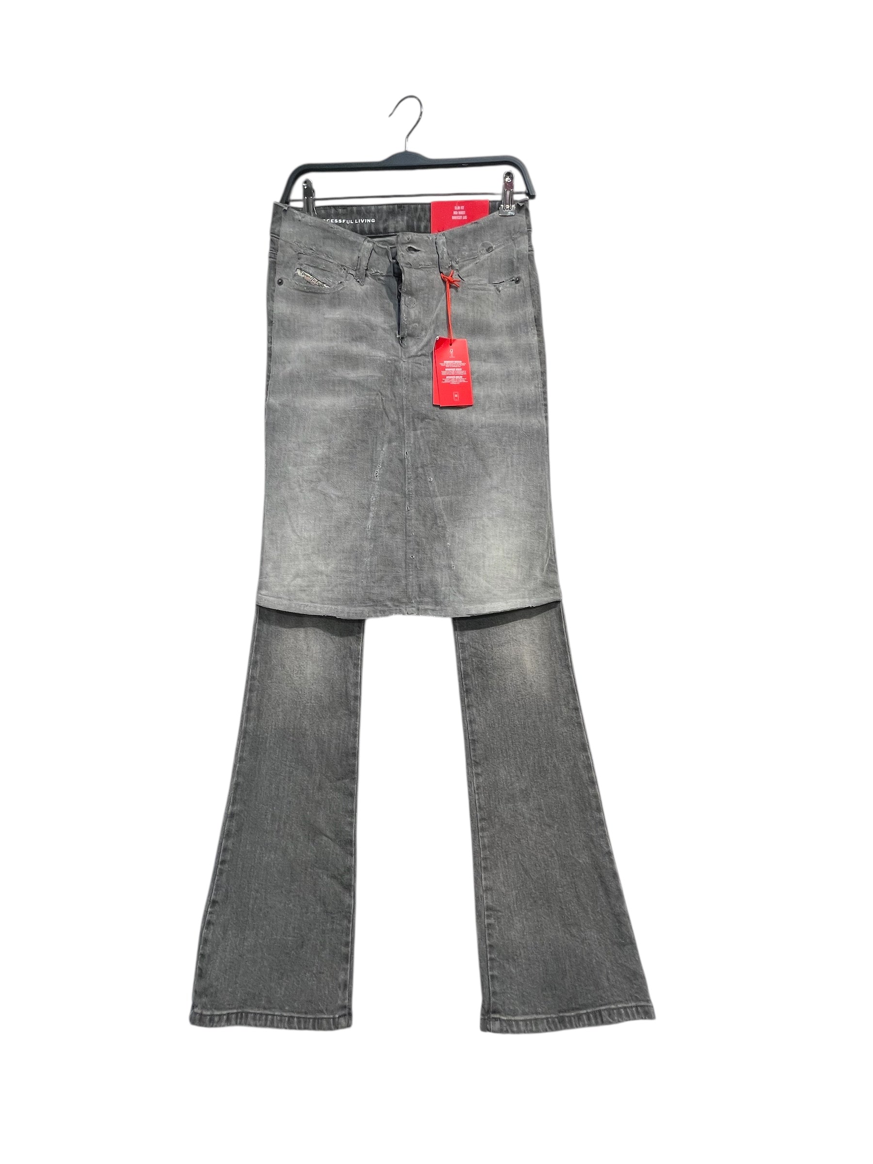 DIESEL/Straight Pants/26/Cotton/GRY/skirt front view 1