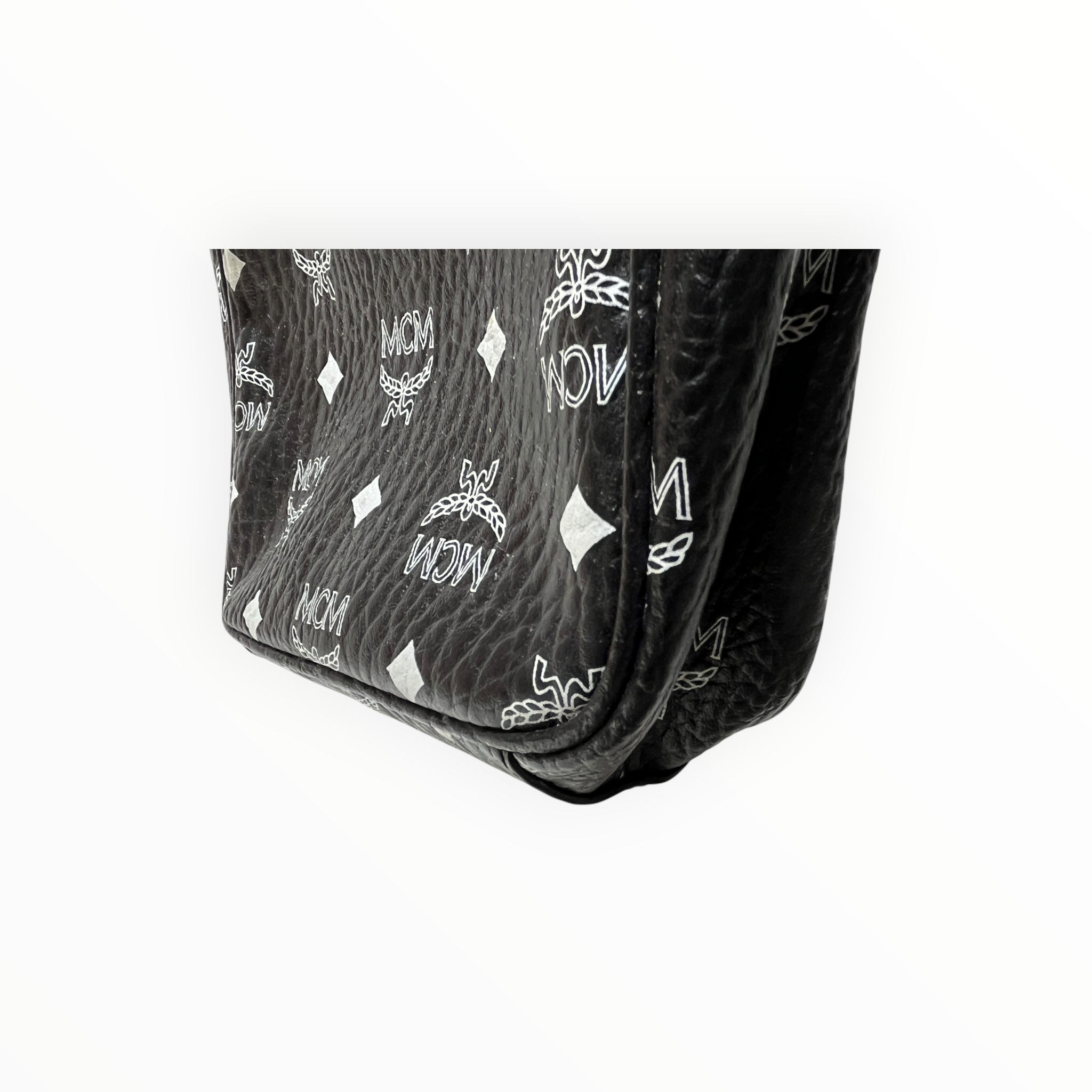 MCM/Cross Body Bag/Leather/BLK/brwn leather strap view 4