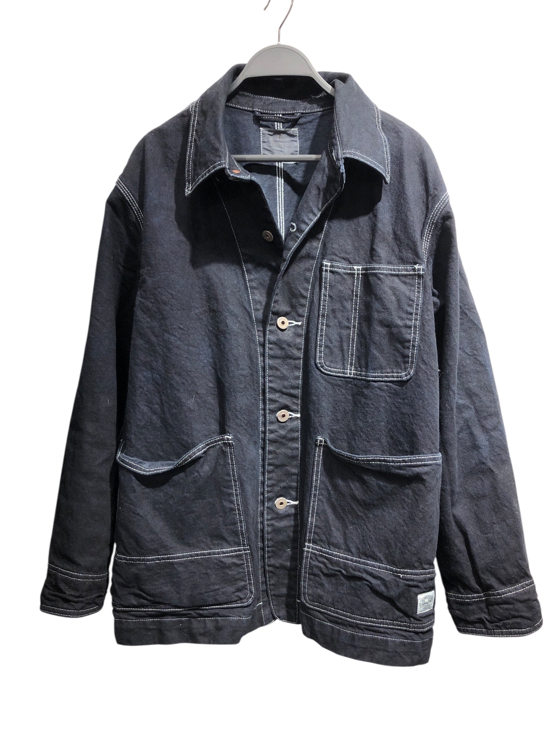 snow peak/Denim Jkt/M/Cotton/BLK/black coverall denim chore view 1