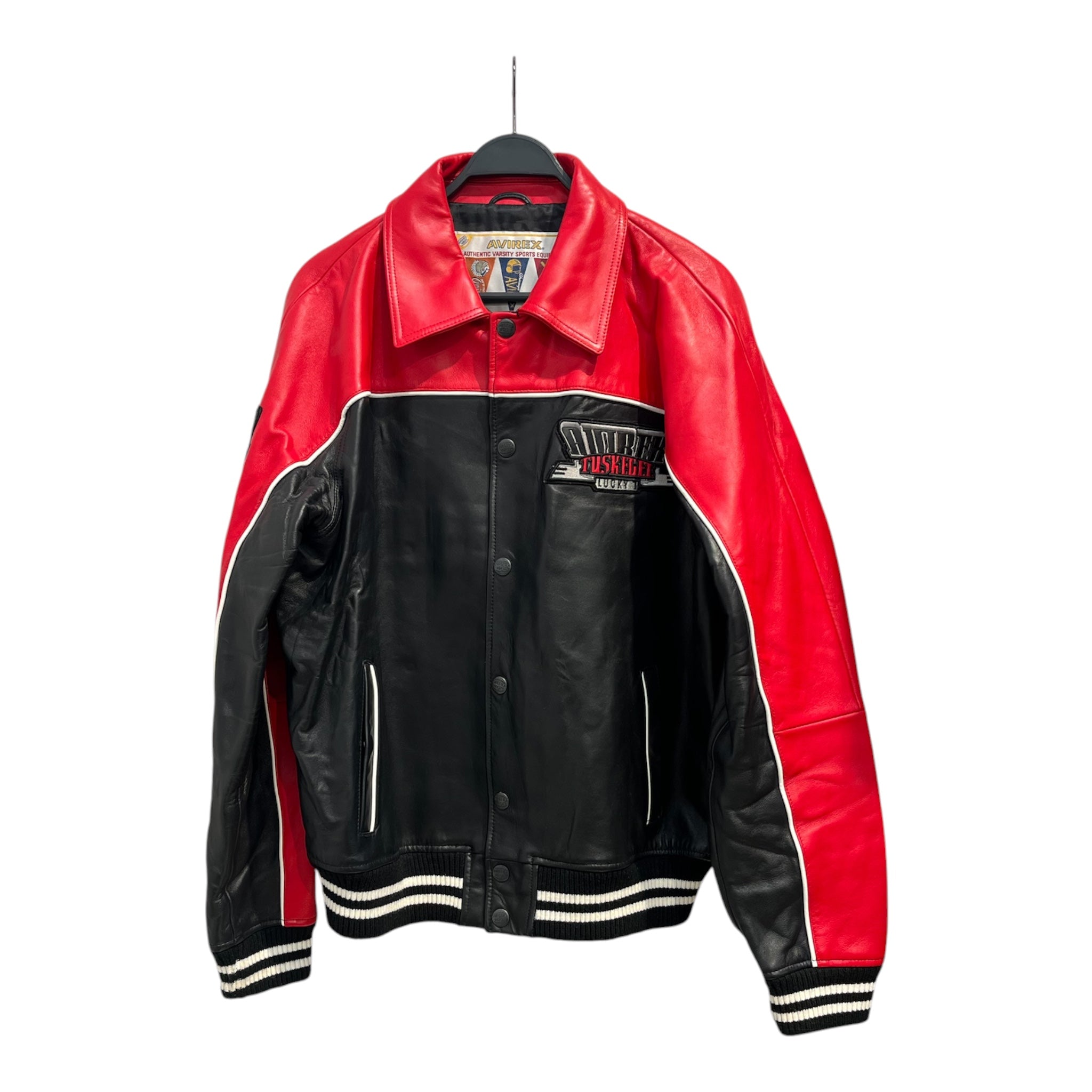 AVIREX/Leather Jkt/XL/Leather/BLK/red shoulders tuskgee view 1