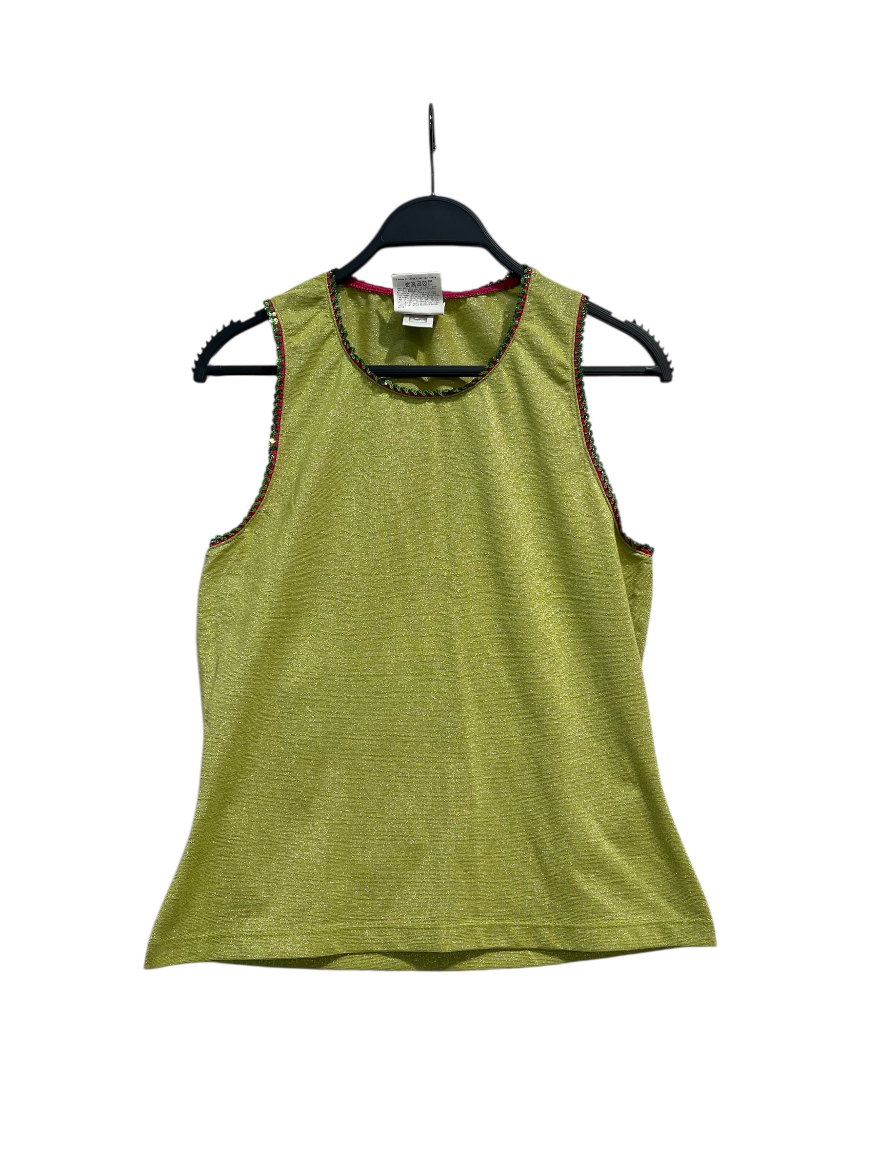 D&G/Camisole/30/Acrylic/GRN/pink lined green sequin view 1