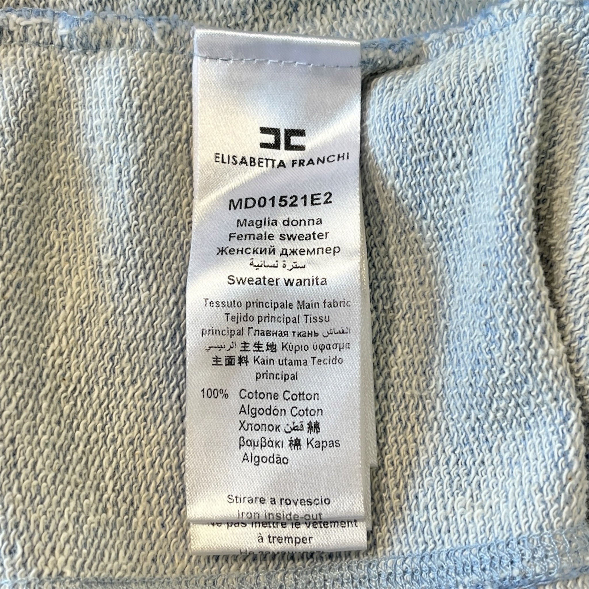ELISABETTA FRANCHI/T&B Set/Monogram/Cotton/BLU/Sweat Suit view 5