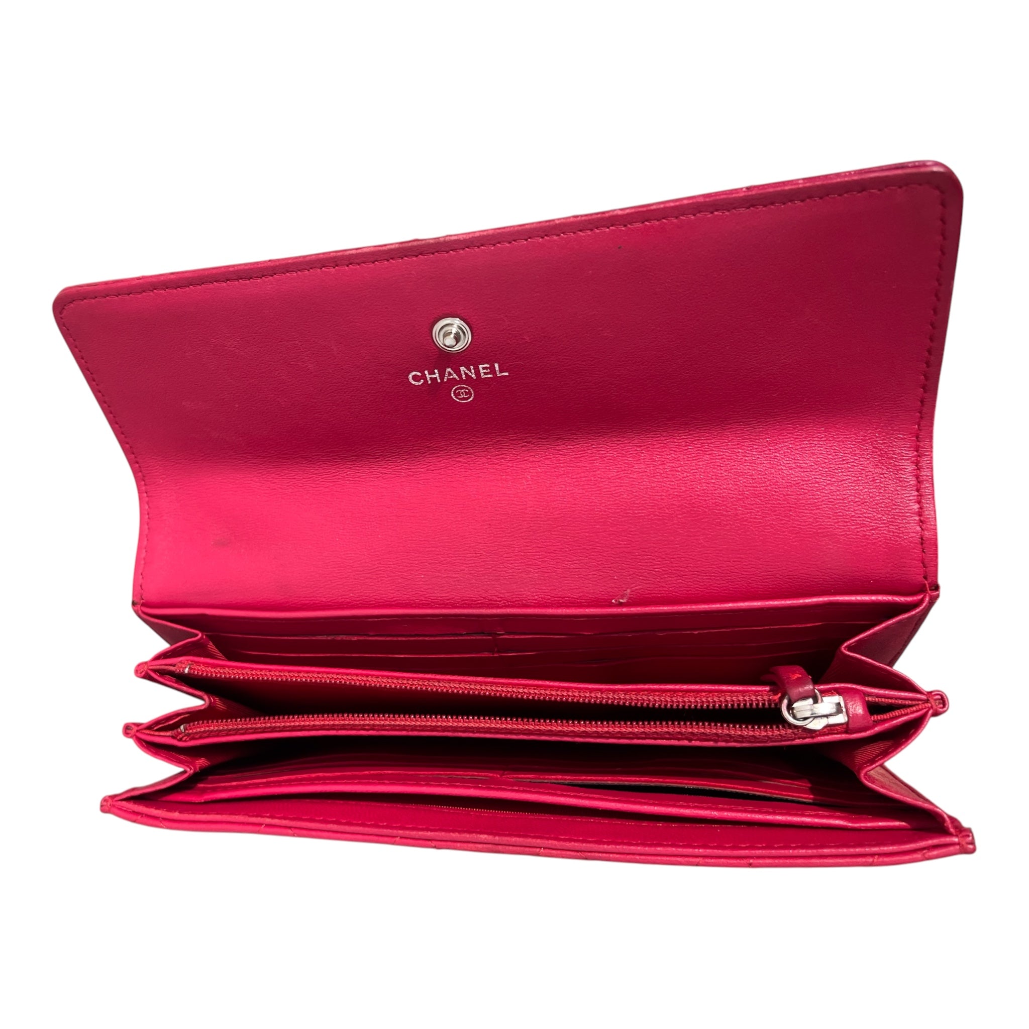 CHANEL/Long Wallet/Leather/RED/RED LAMBSKIN WALLET view 4