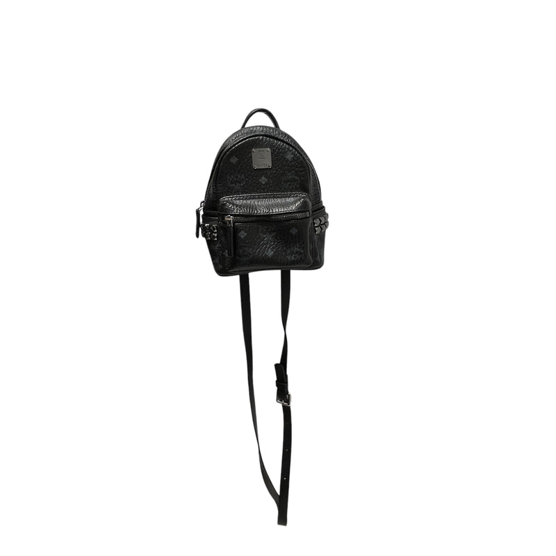MCM/Backpack/Monogram/Leather/BLK/MINI BACKPACK