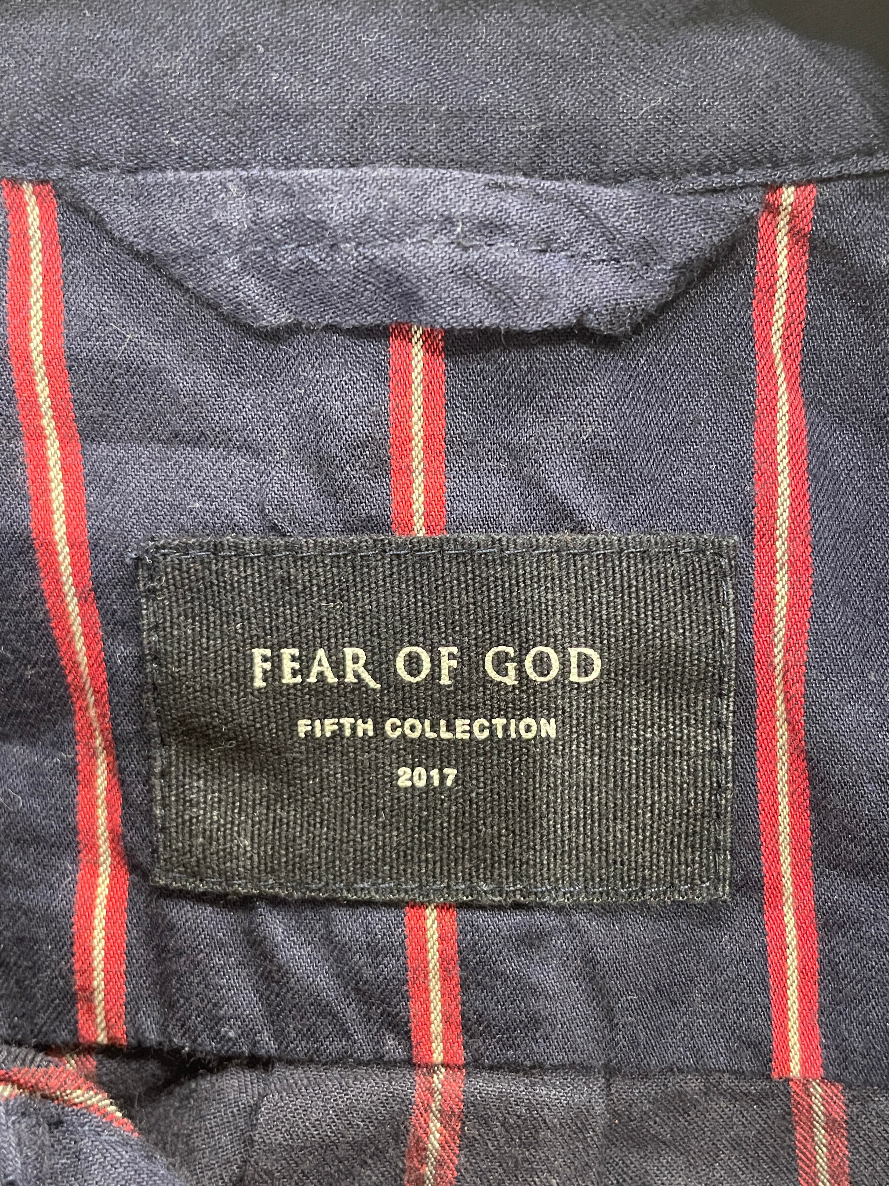 FEAR OF GOD/Shirt/S/Cotton/NVY/Stripe/FIFTH COLLECTION PAJAMA SHIRT view 3