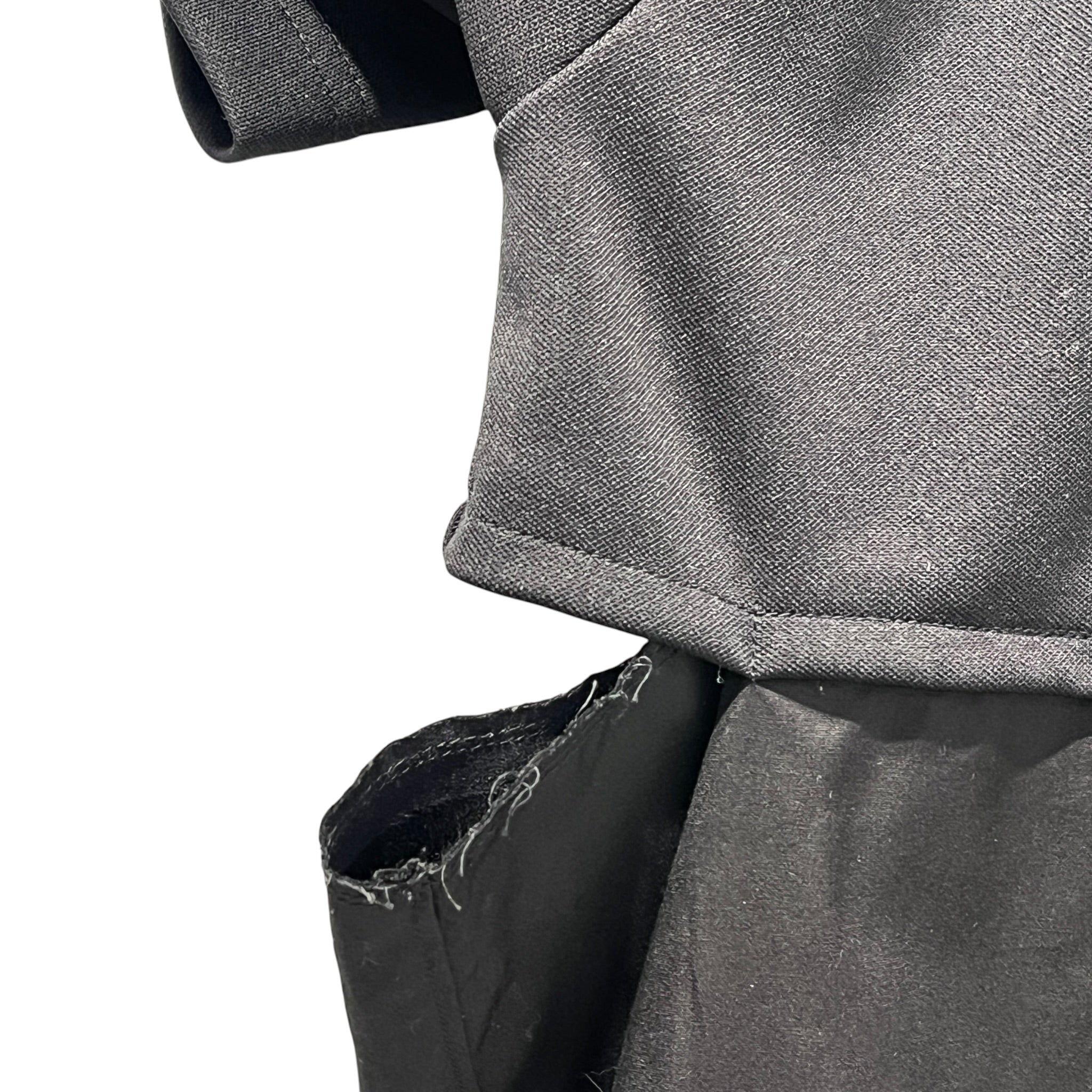 COMME des GARCONS HOMME PLUS/SL Dress/S/Polyester/BLK/BLACK RUFFLE TRIM SHIRT DRESS view 5