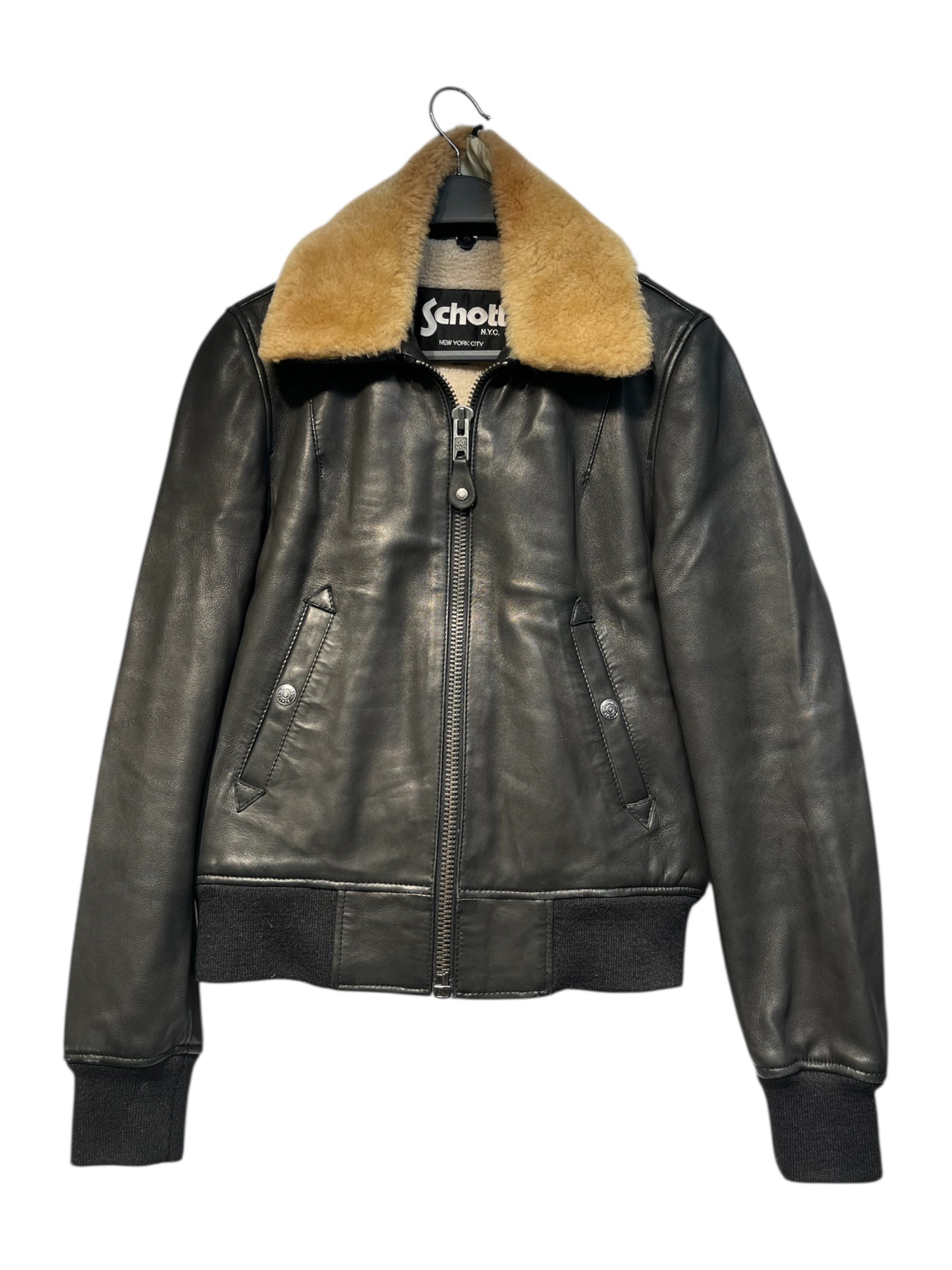 Schott/Leather Jkt/XS/Leather/BLK/ view 1