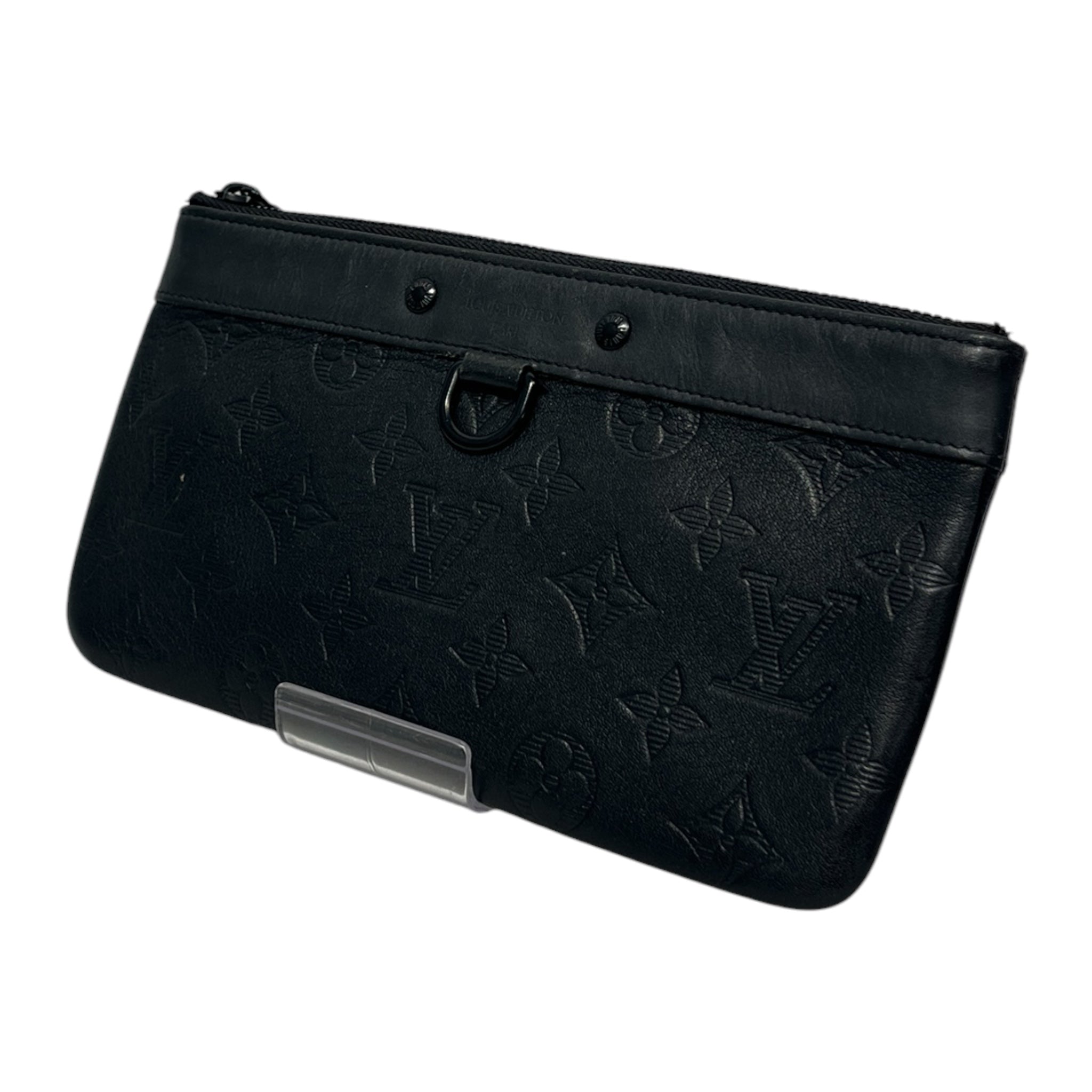 LOUIS VUITTON/Pouch/Monogram/Leather/BLK/shadow pochette view 1