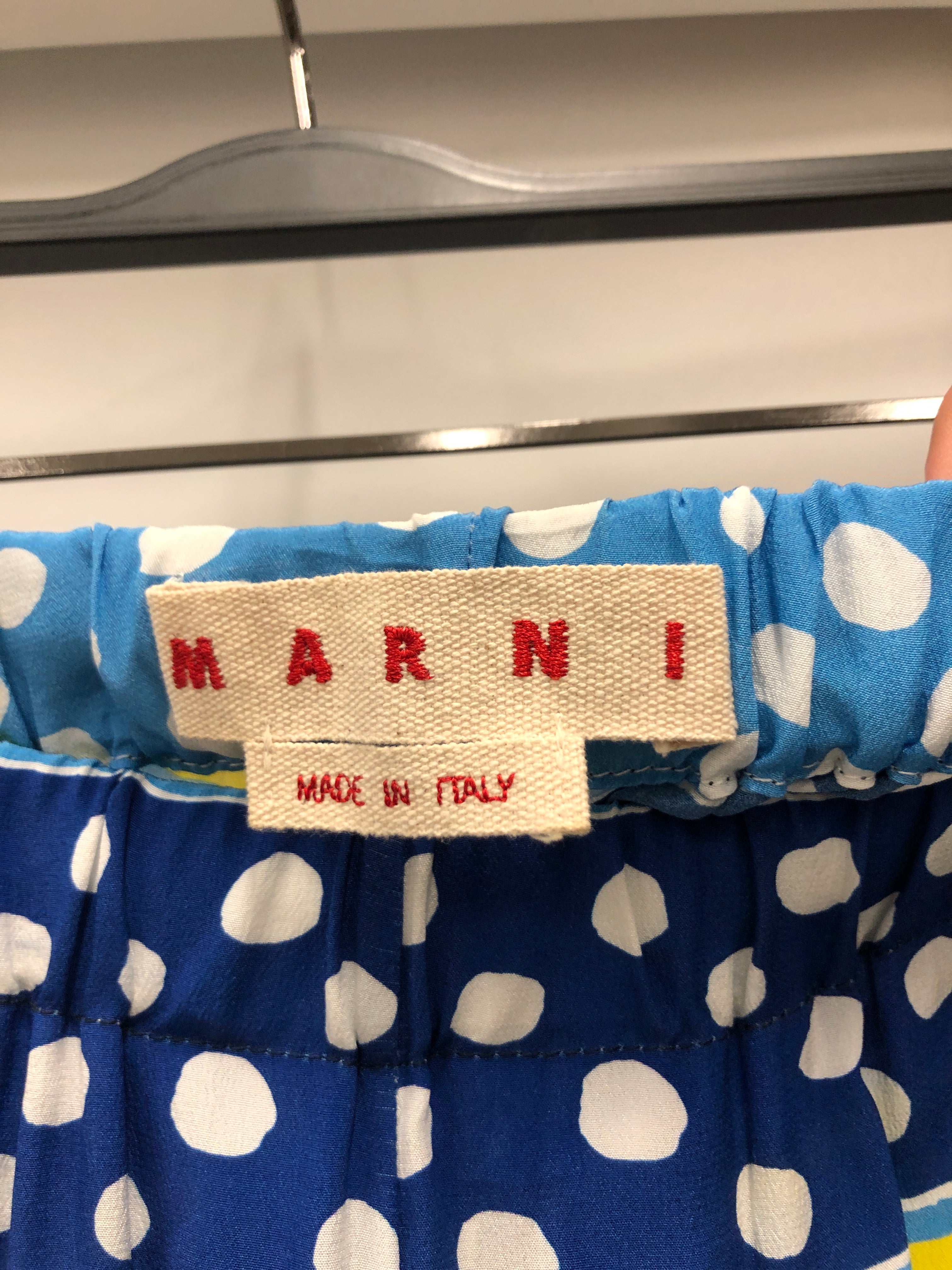 MARNI/Straight Pants/42/Polka dot/Silk/BLU/ view 3