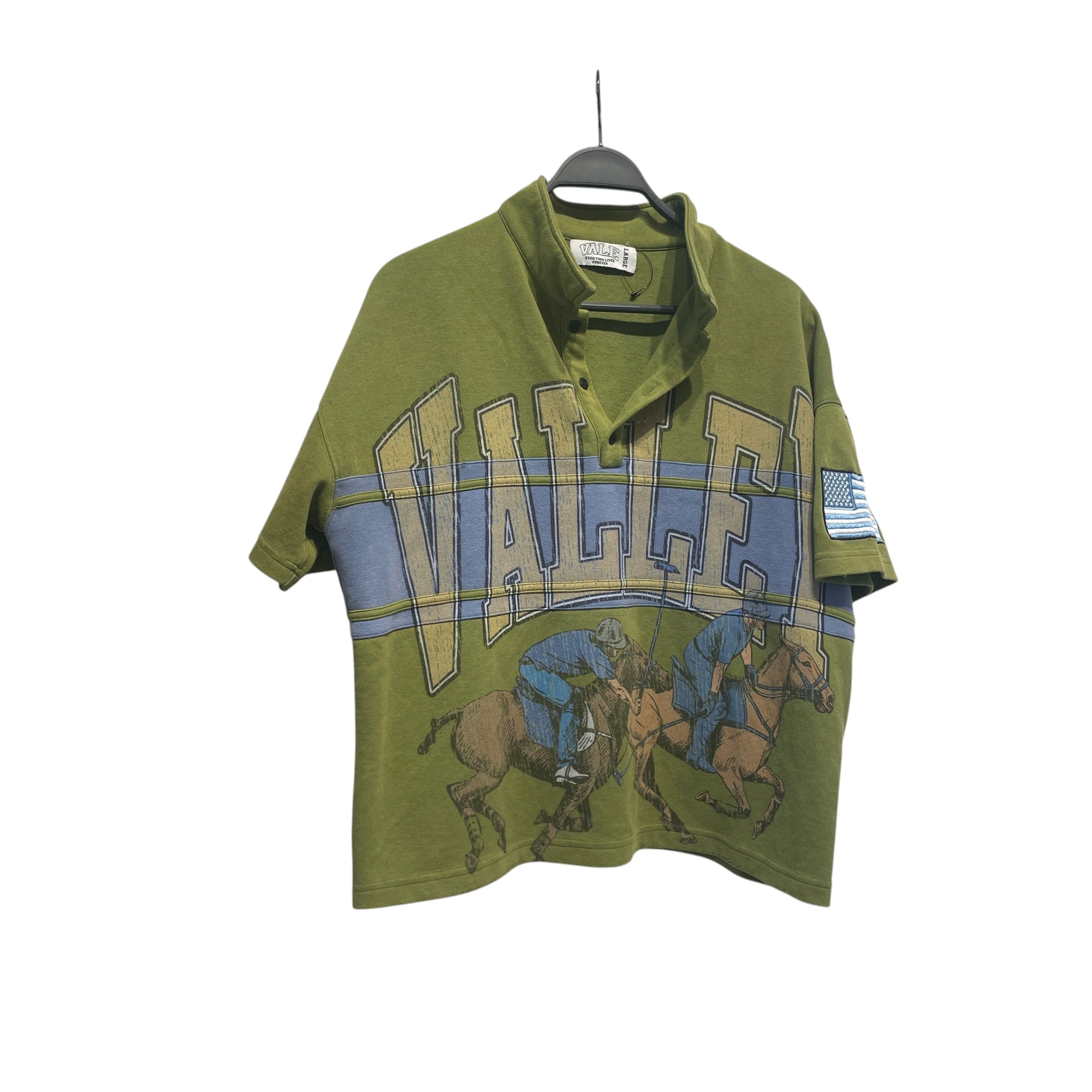 Vale/Polo Shirt/L/Cotton/GRN/Graphic/HORSE VALLEY POLO view 1