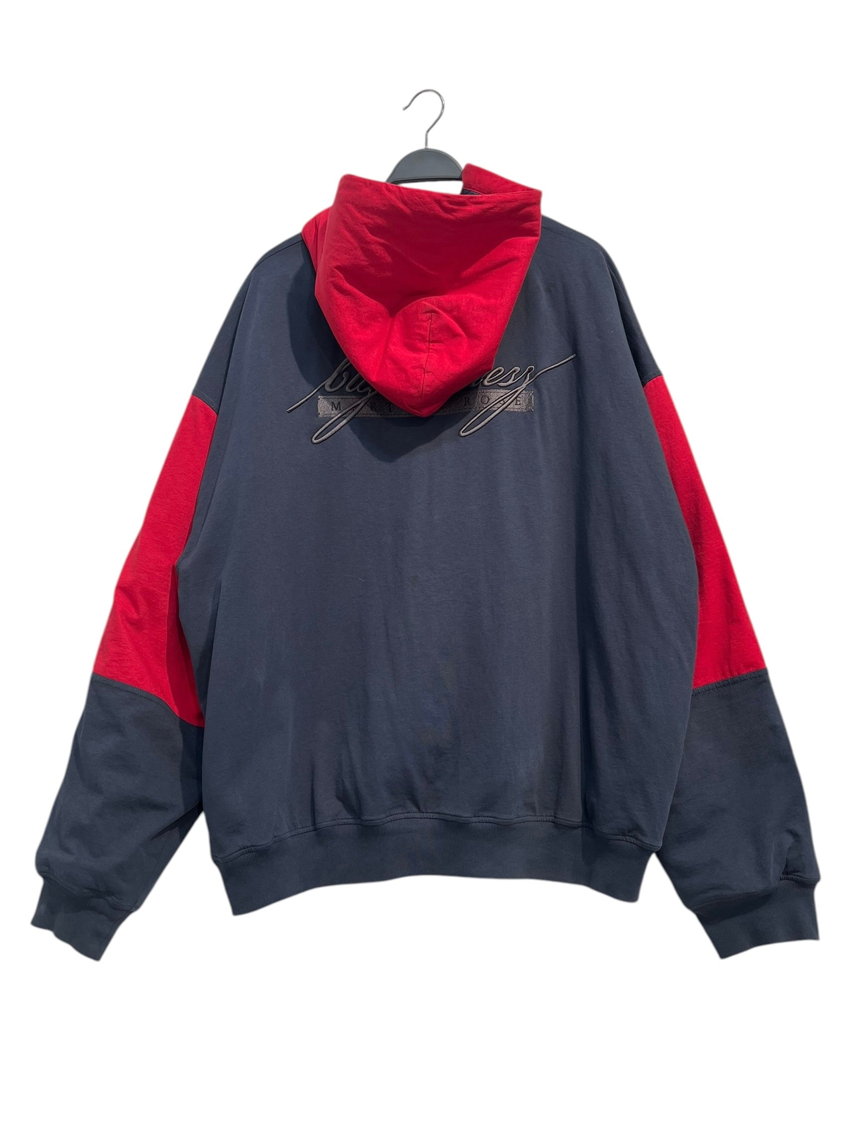 MARTINE ROSE/Zip Up Hoodie/L/Cotton/NVY/BIG BUSINESS BAGGY HOODIE view 2