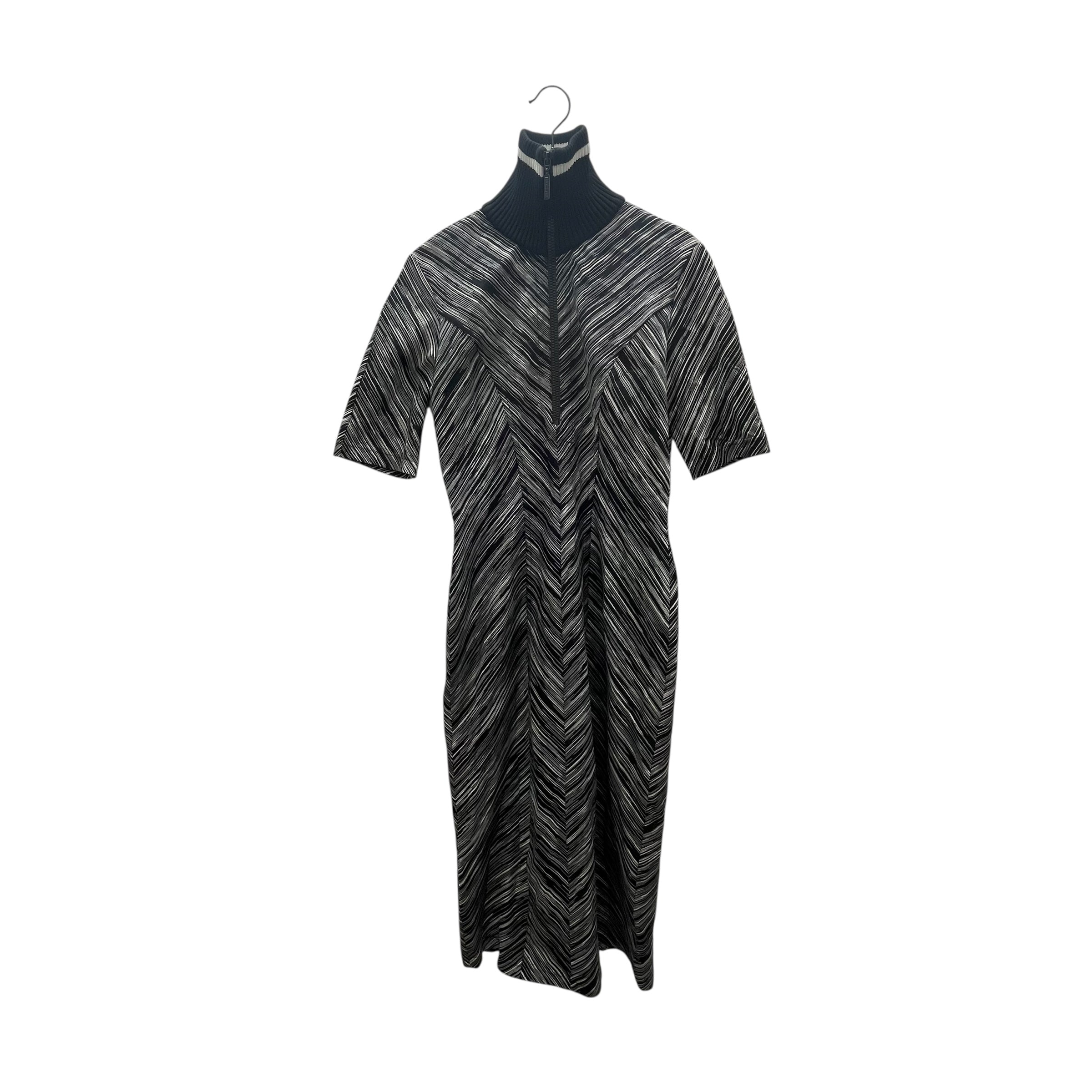 MISSONI/SS Dress/42/Stripe/Cotton/BLK/QRT ZIP DRESS BLK WHITE SZ42 view 1