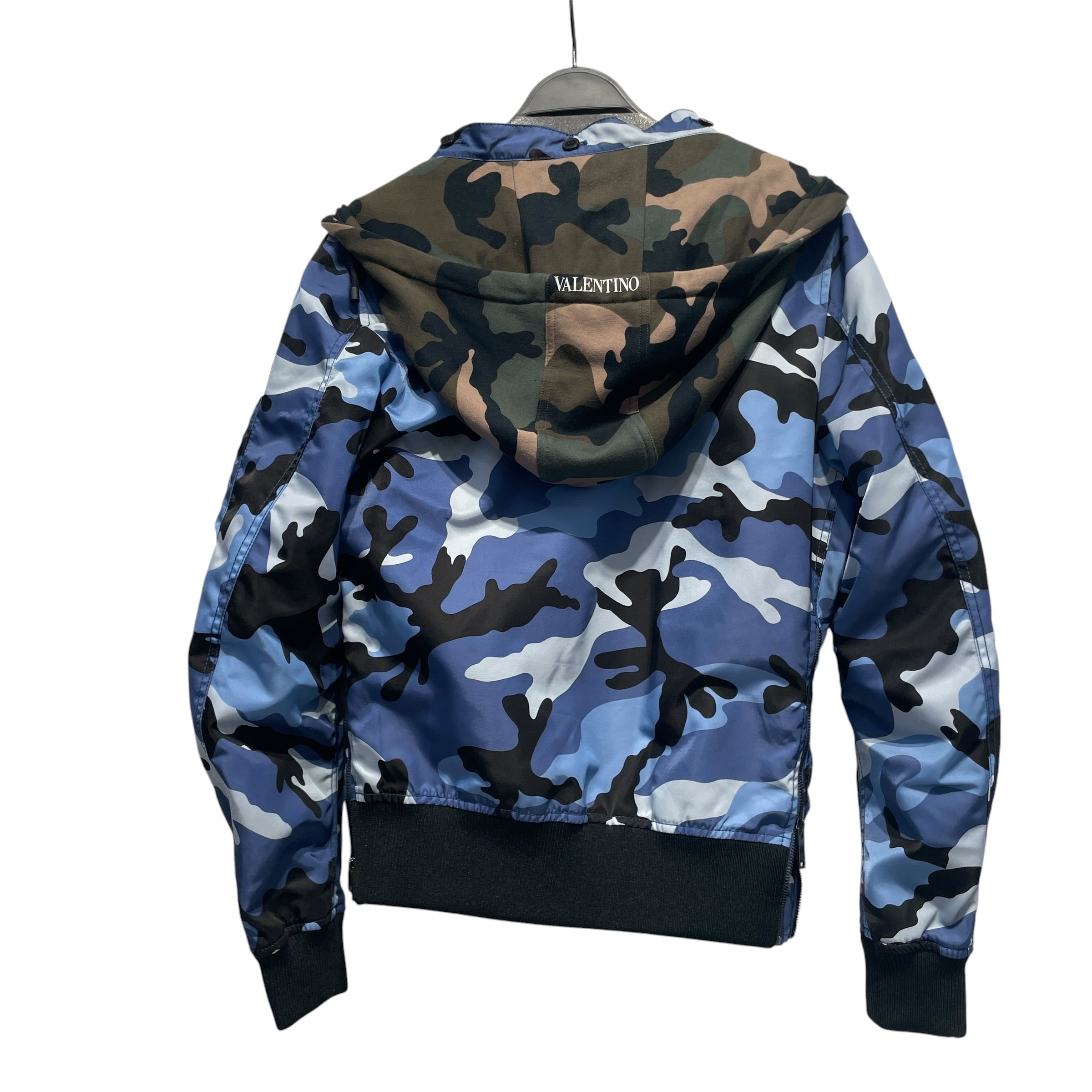 VALENTINO/Flight Jkt/42/Polyester/BLU/Camouflage/BLUE AND GREEN CAMO view 2