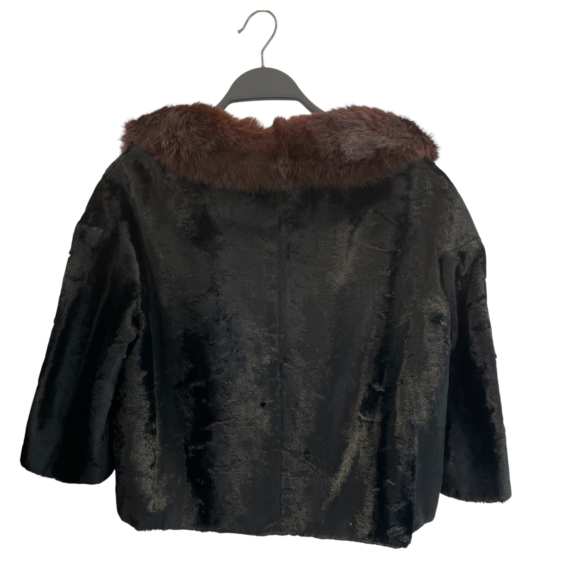 CITYFURCO./Jacket/Fur/BLK/BUTTONUP/BRW COLLAR view 2