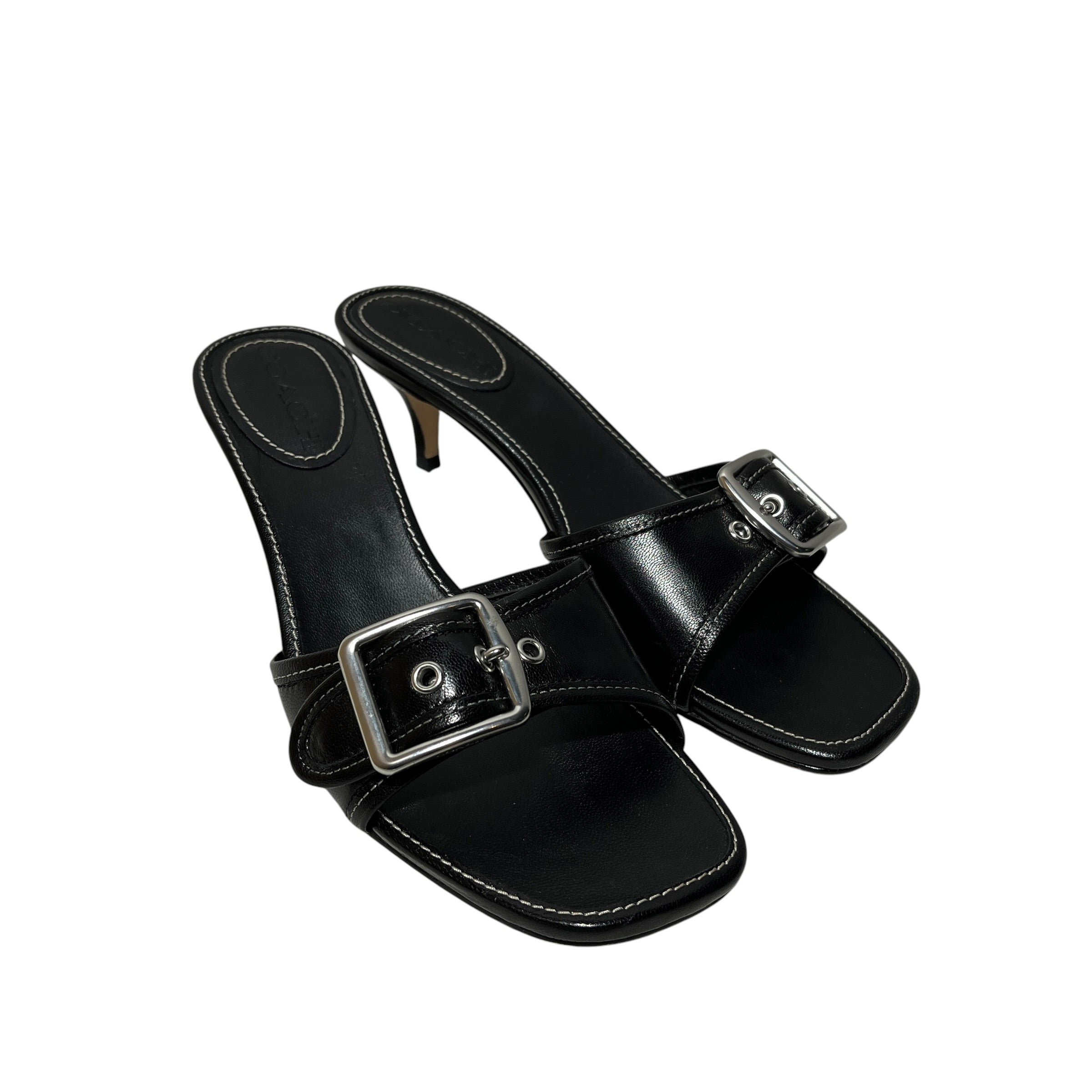 COACH/Heels/US 7.5/Leather/BLK/Open-Toe/margot heels view 1