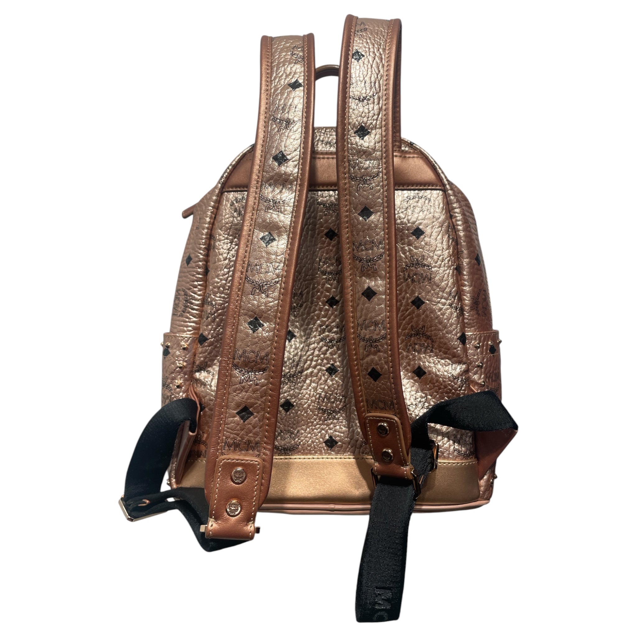 MCM/Backpack/Monogram/PNK/Metallic Visetos Studded Backp view 2