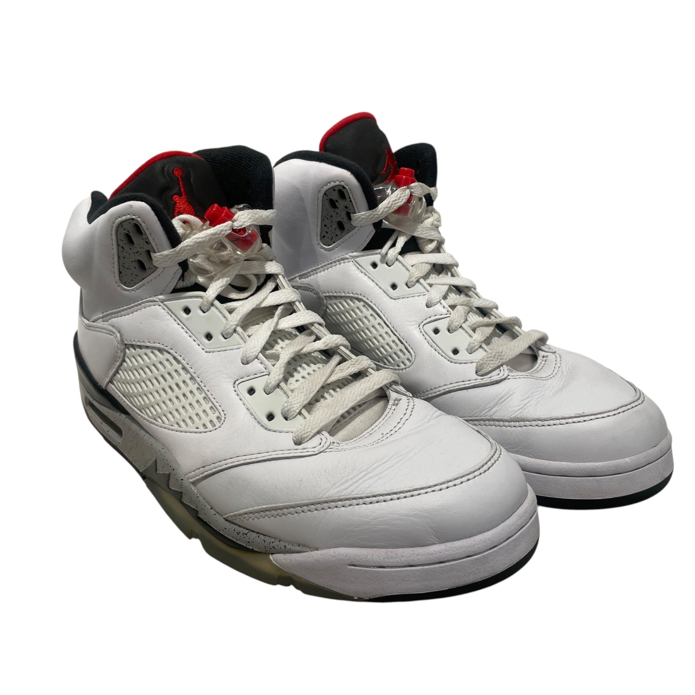 JORDAN BRAND/Hi-Sneakers/US 10/Acrylic/WHT/5s white cement red accents view 1