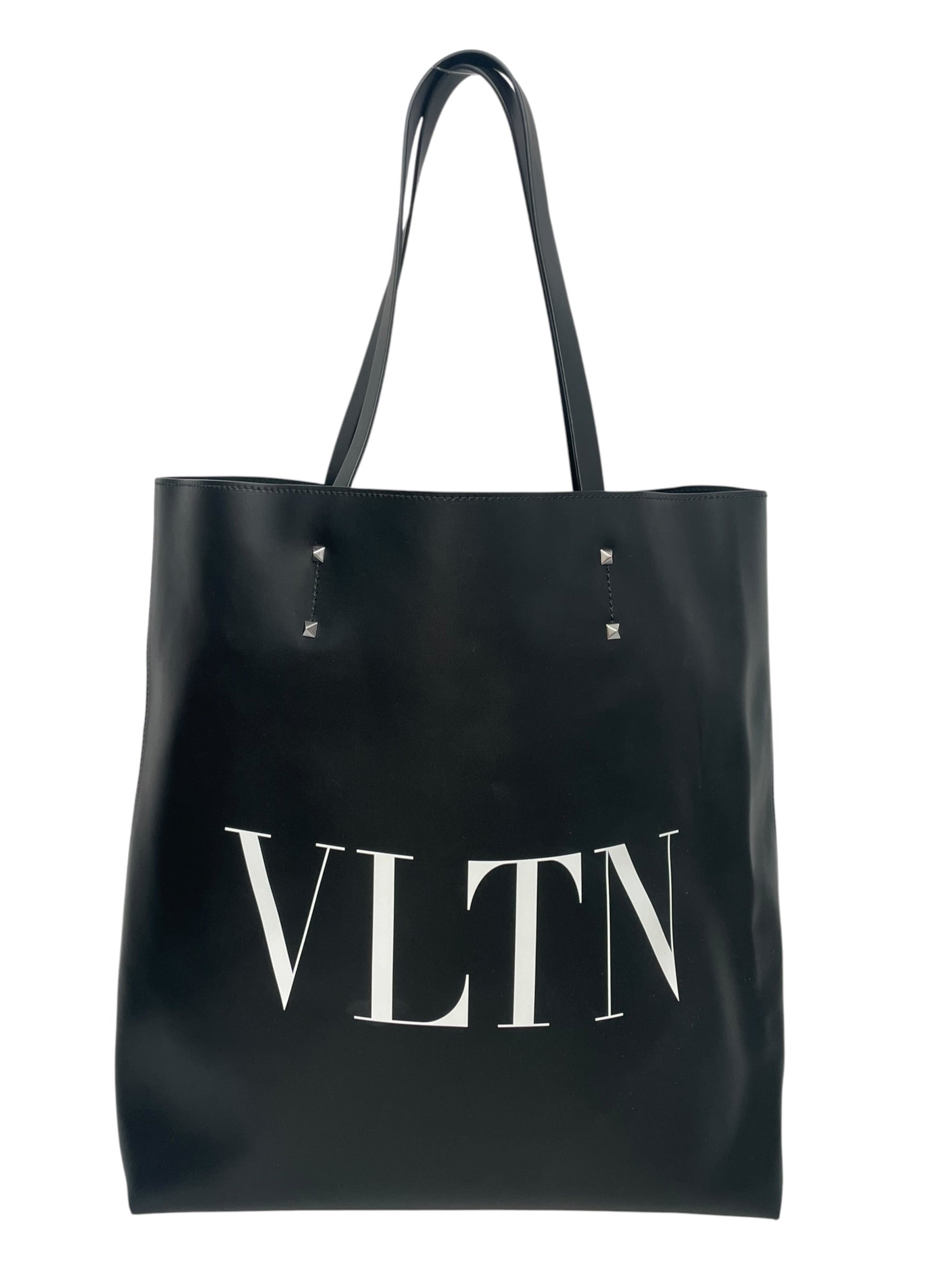 VALENTINO/Tote Bag/Graphic/Leather/BLK/rockstud tote view 1