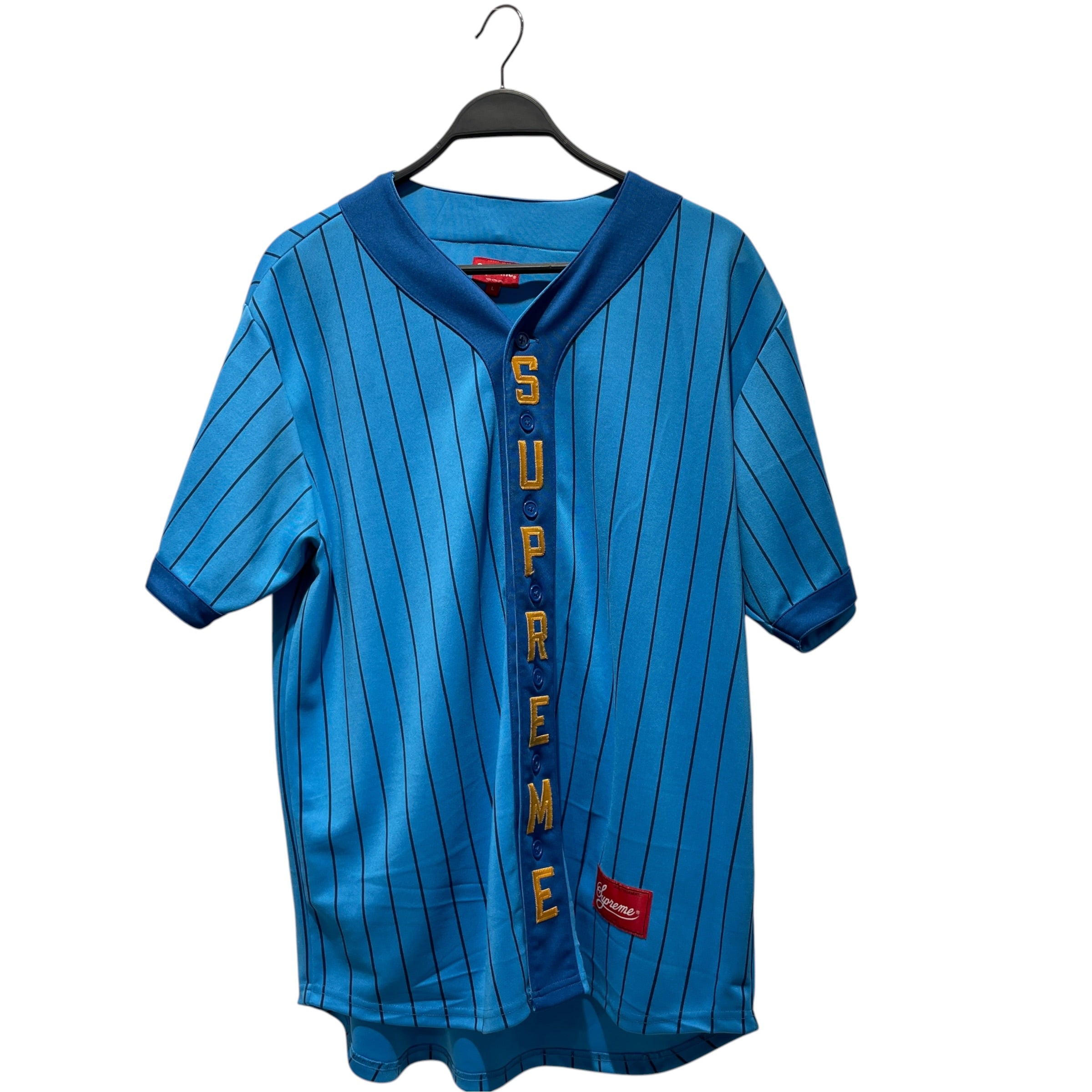 Supreme/SS Shirt/L/Cotton/BLU/Stripe/ view 1