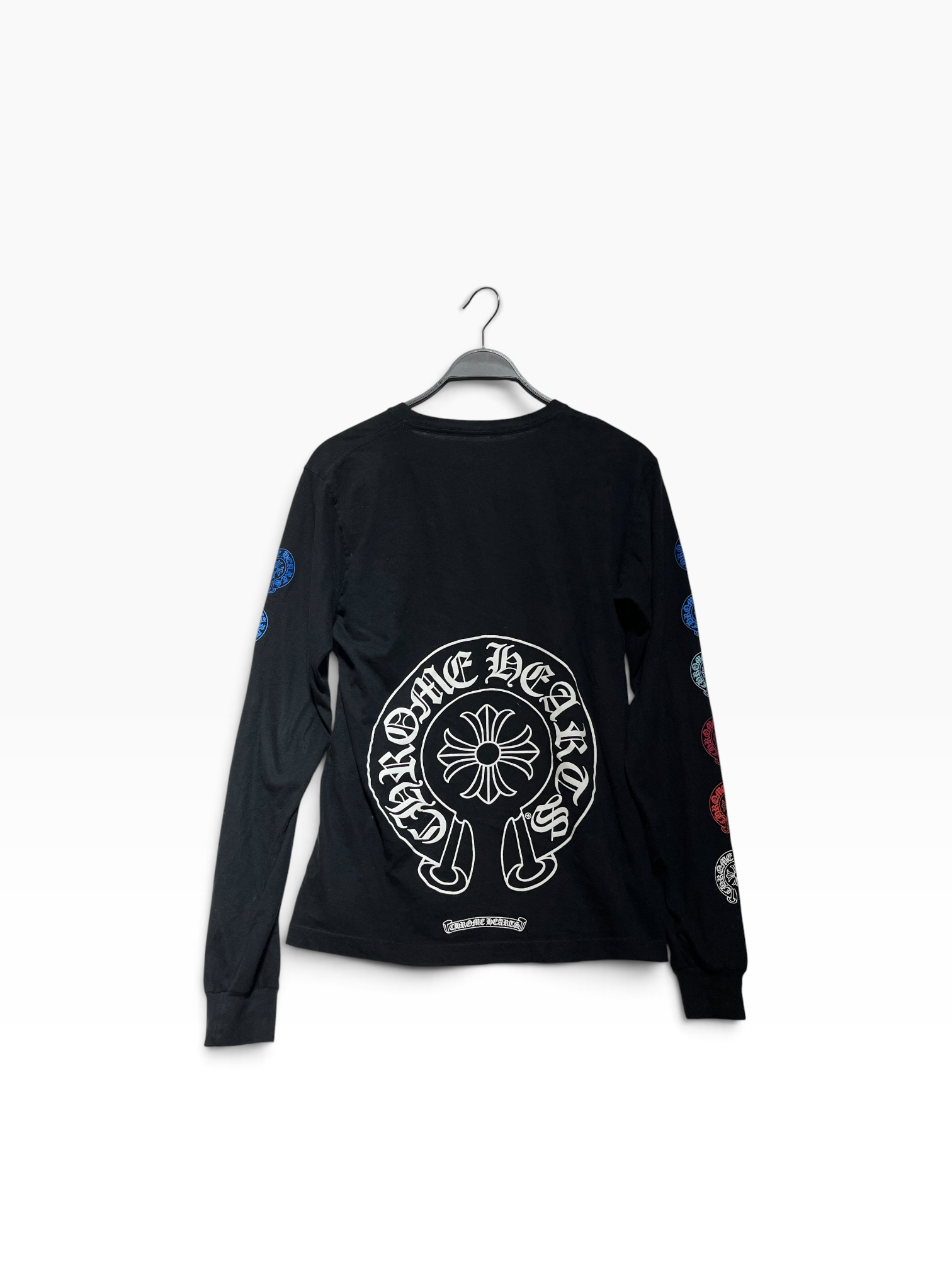 CHROME HEARTS/LS T-Shirt/M/Cotton/BLK/red white blue logos view 2