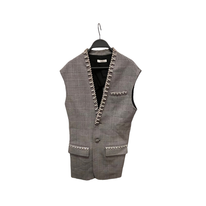 AREA/Vest/Gingham Check/Cotton/GRY/Crystal Blazer