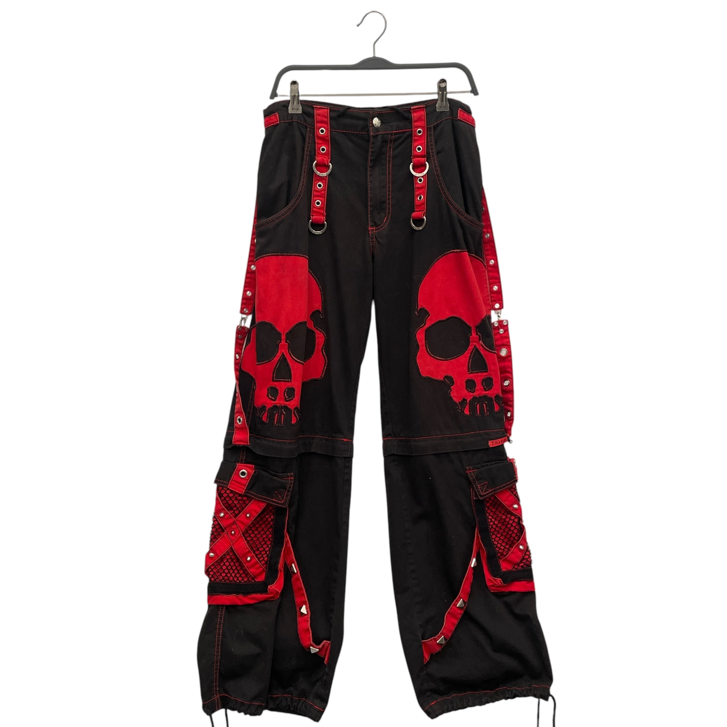 TRIPP NYC/Cargo Pants/M/Cotton/BLK/RED/BLACK SCARE RAVE CARGO view 1