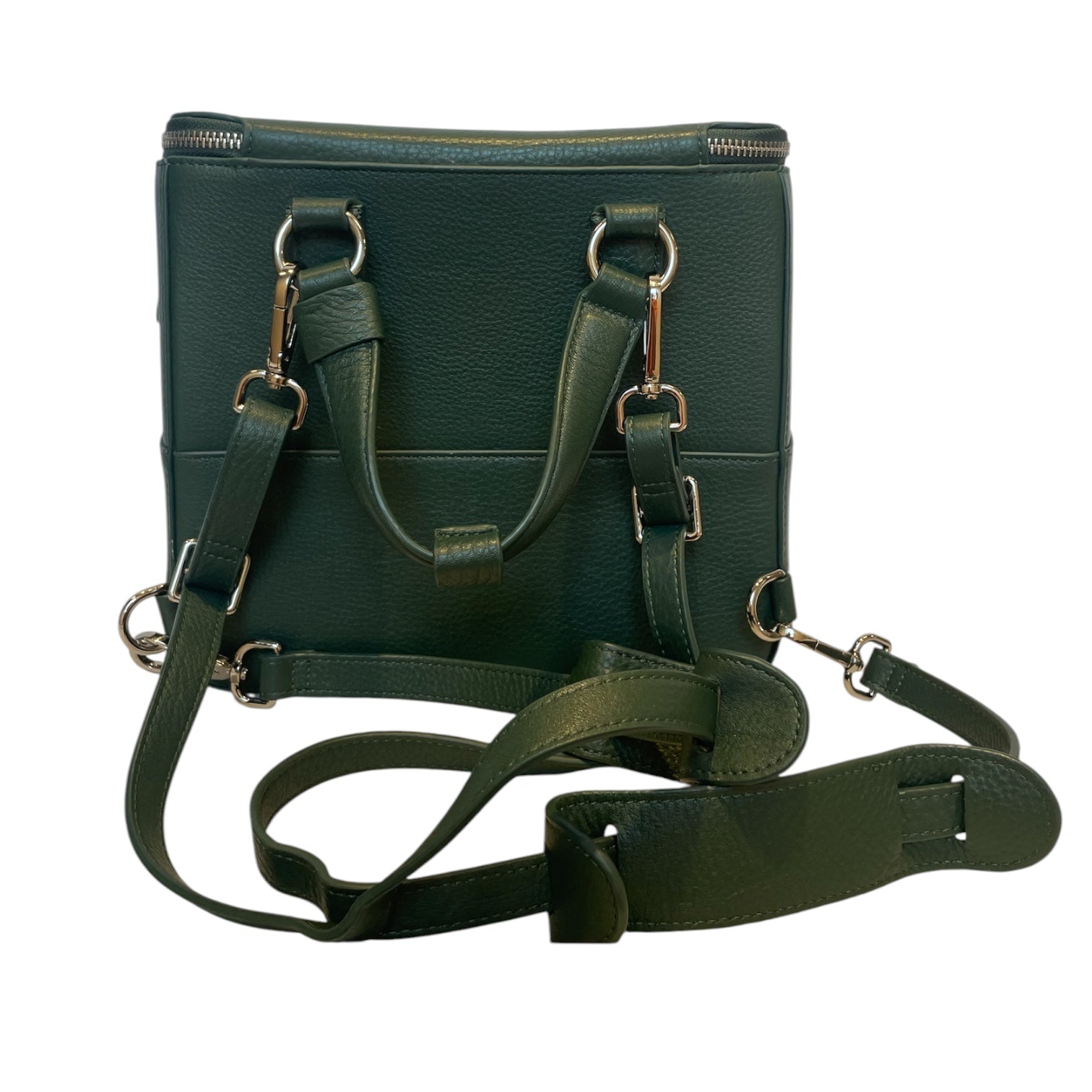 BRANDON BLACKWOOD/Backpack/Leather/GRN/box/slvr hardware view 2