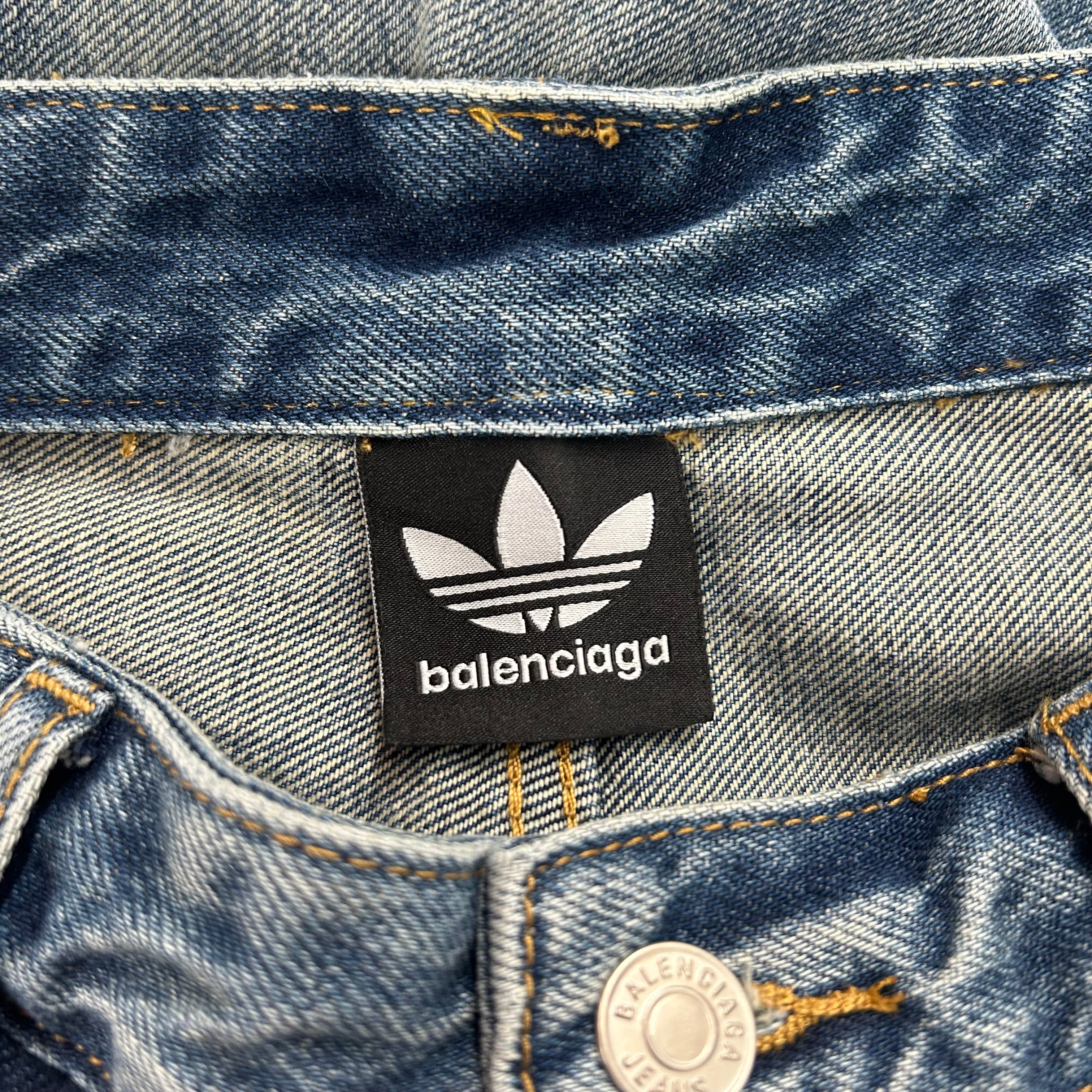 BALENCIAGA/adidas/Straight Pants/XS/Cotton/BLU/3 STRIPES view 3