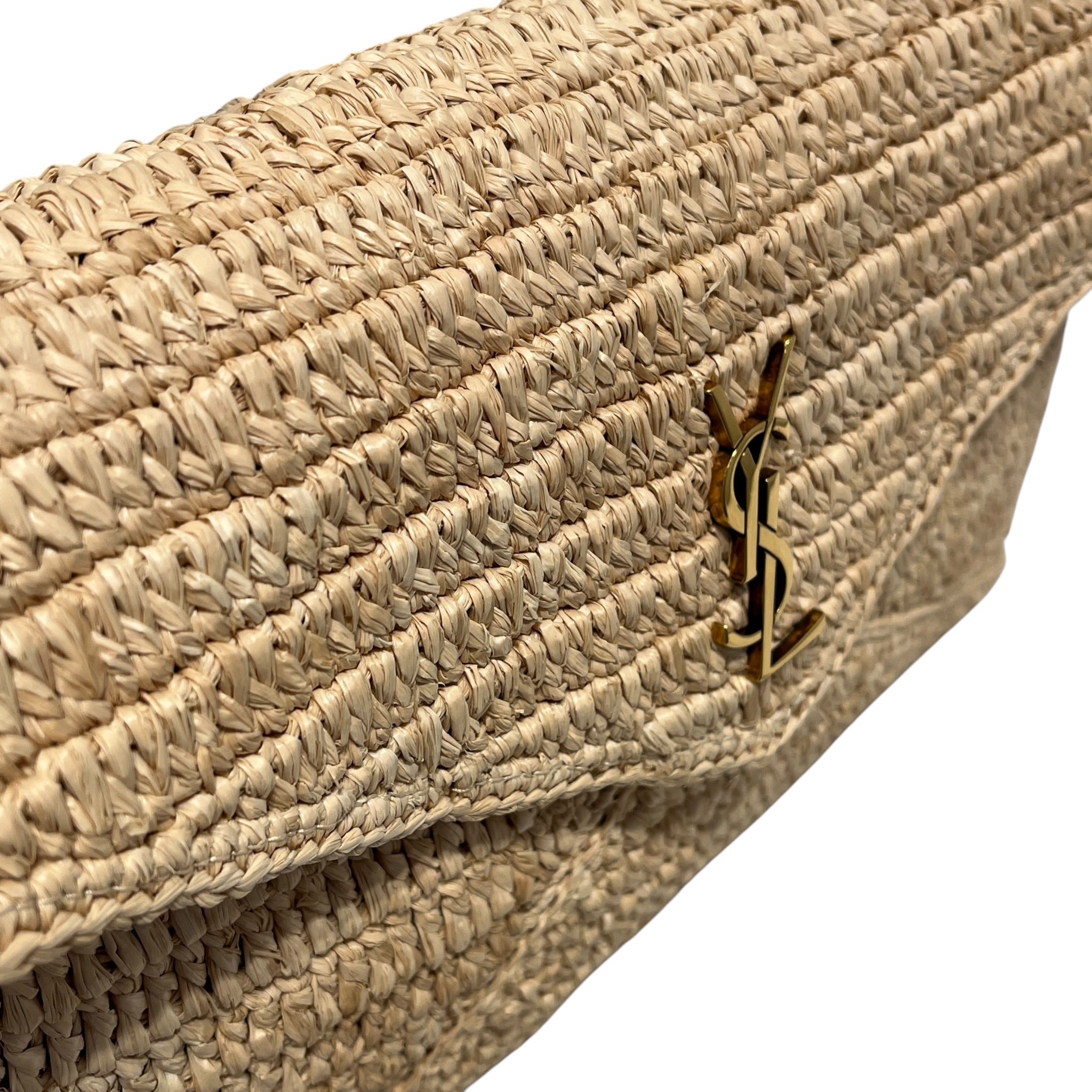YVES SAINT LAURENT/Pouch/BEG/Cassandre Large Woven Raffia view 6